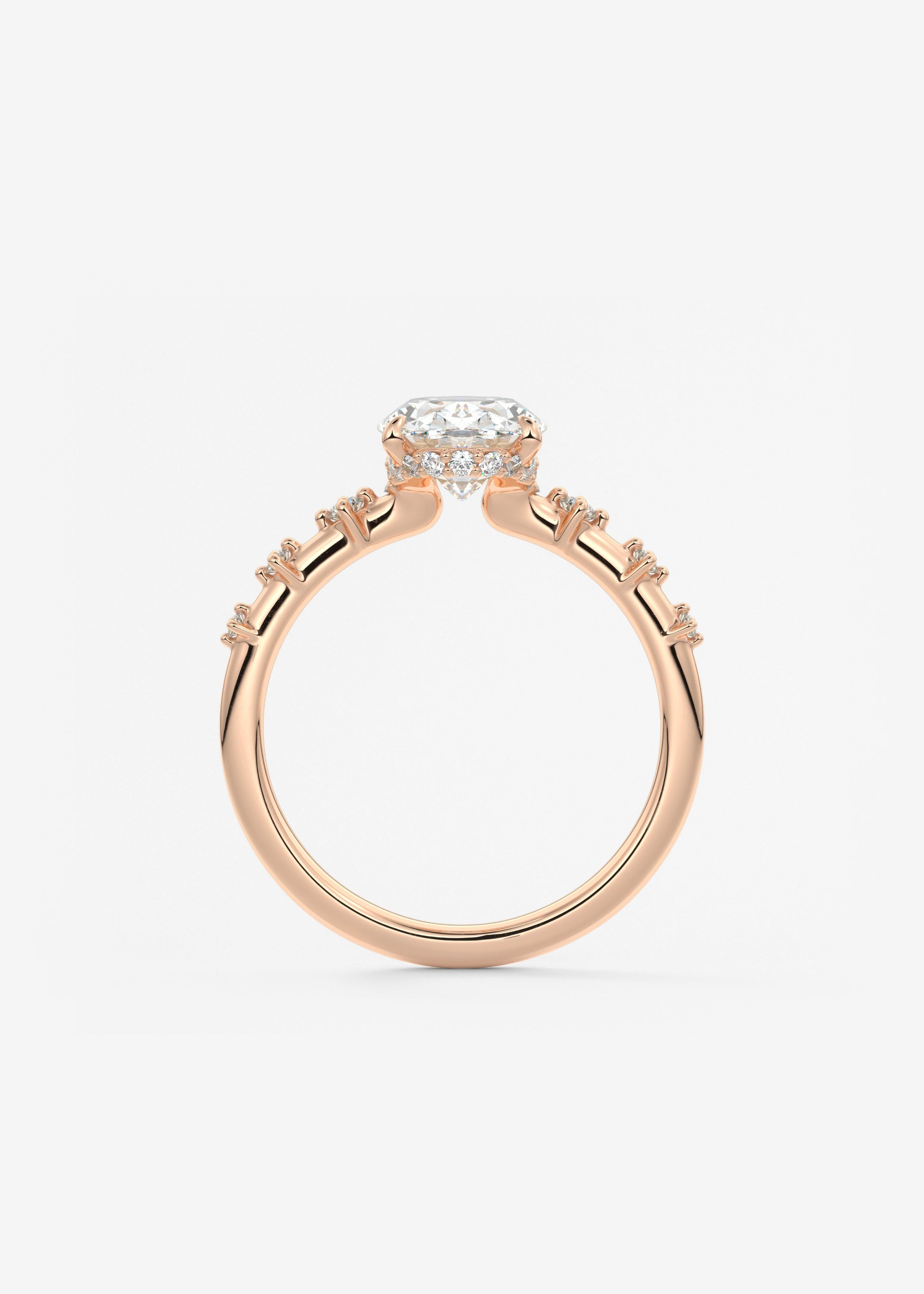 Oval Solitaire With Raised Basket Gallery Lab Grown Diamond Engagement Ring