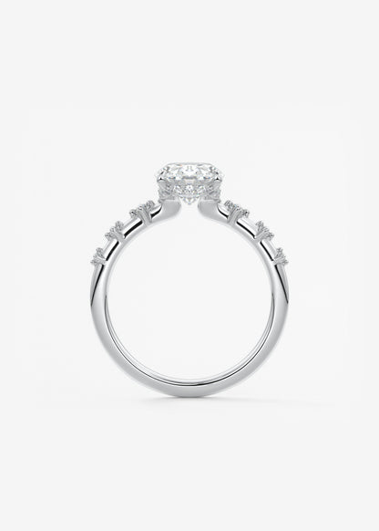 Oval Solitaire With Raised Basket Gallery Lab Grown Diamond Engagement Ring
