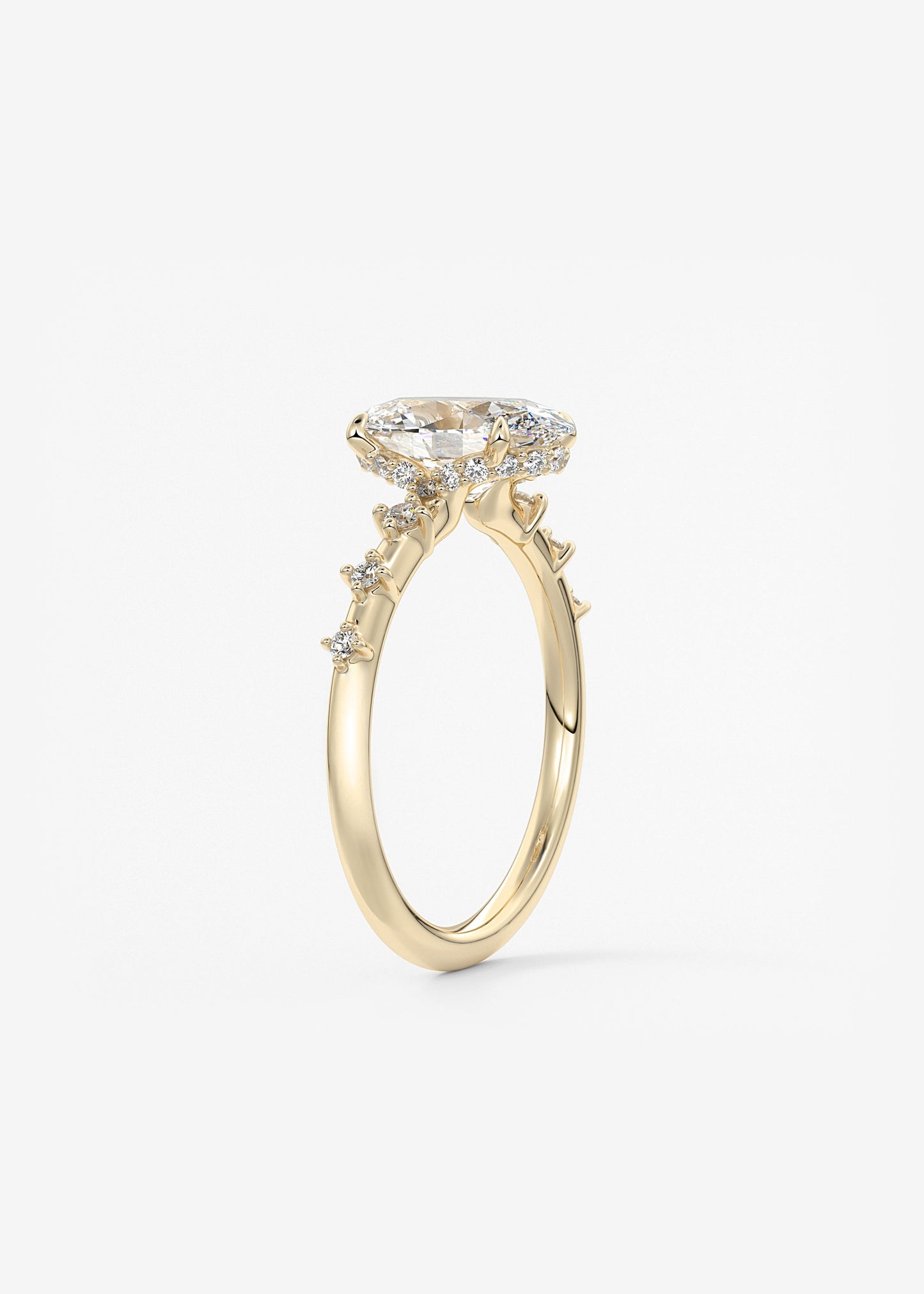 Oval Solitaire With Raised Basket Gallery Lab Grown Diamond Engagement Ring