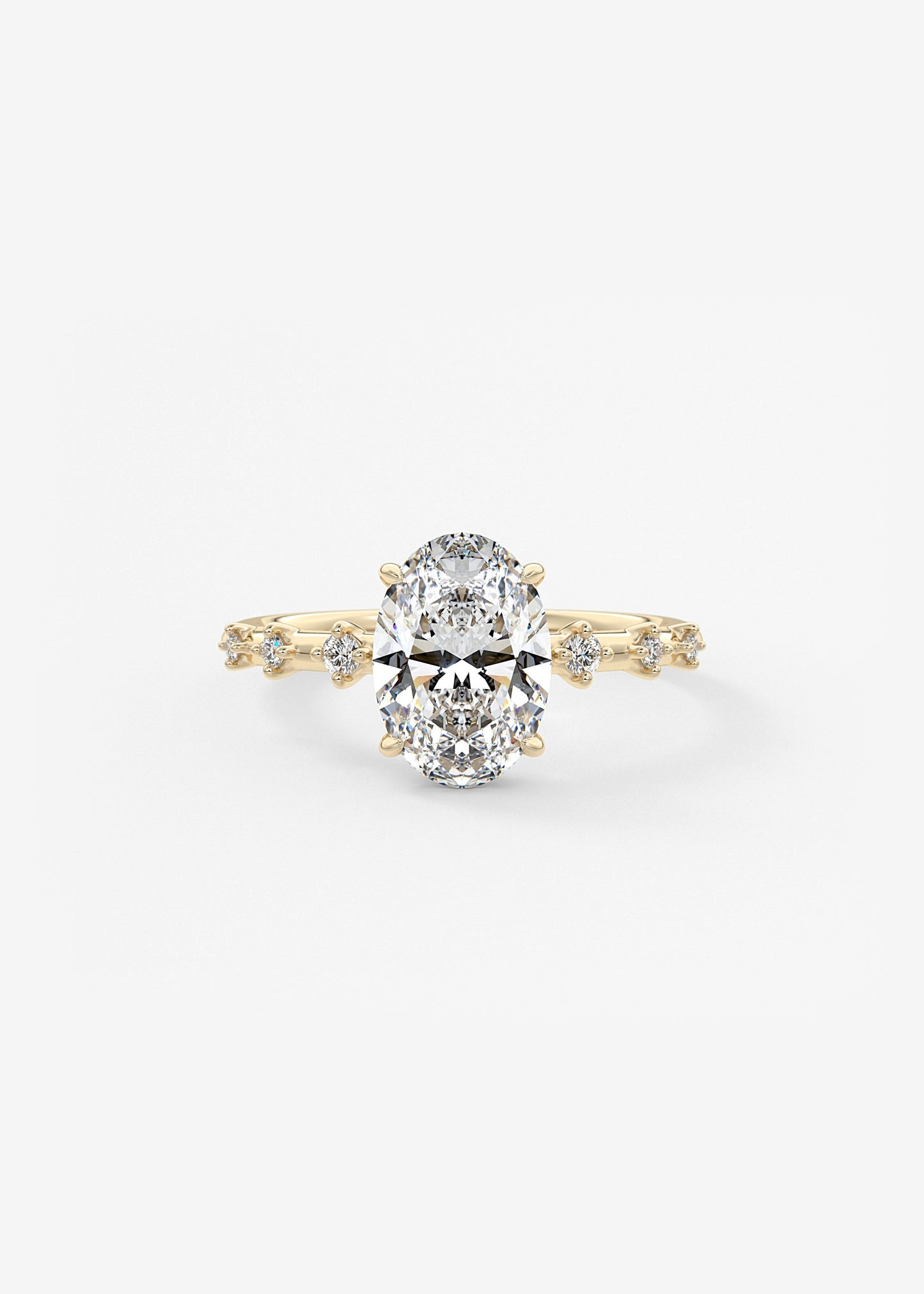 Oval Solitaire With Raised Basket Gallery Lab Grown Diamond Engagement Ring