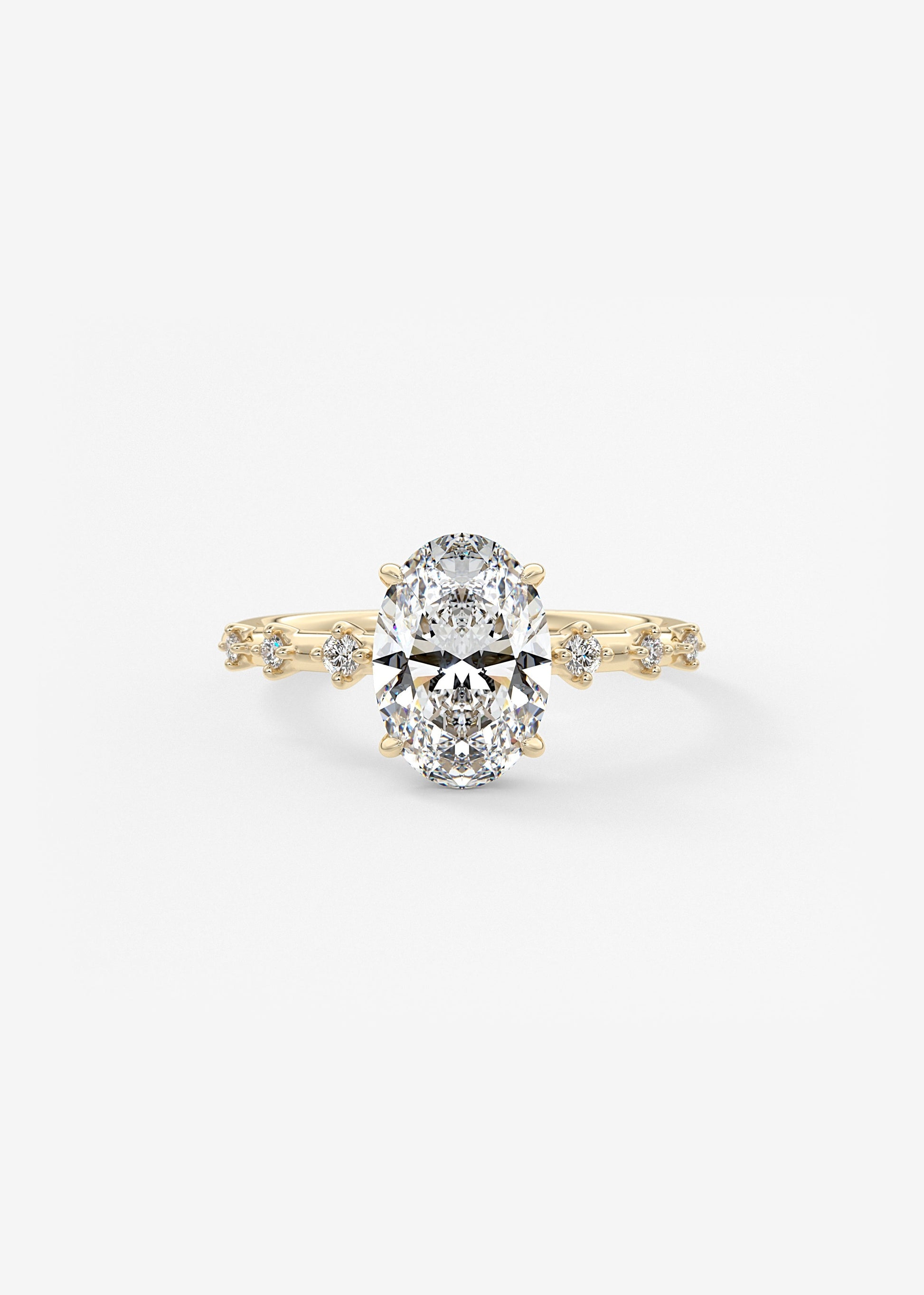 Oval Solitaire With Raised Basket Gallery Lab Grown Diamond Engagement Ring
