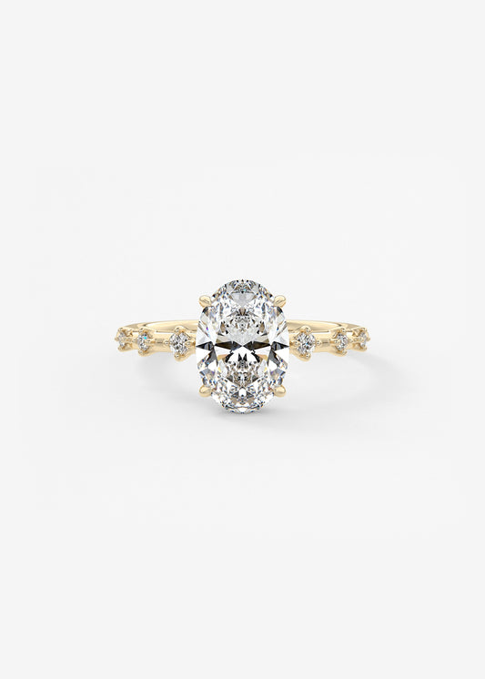 Oval Solitaire With Raised Basket Gallery Lab Grown Diamond Engagement Ring