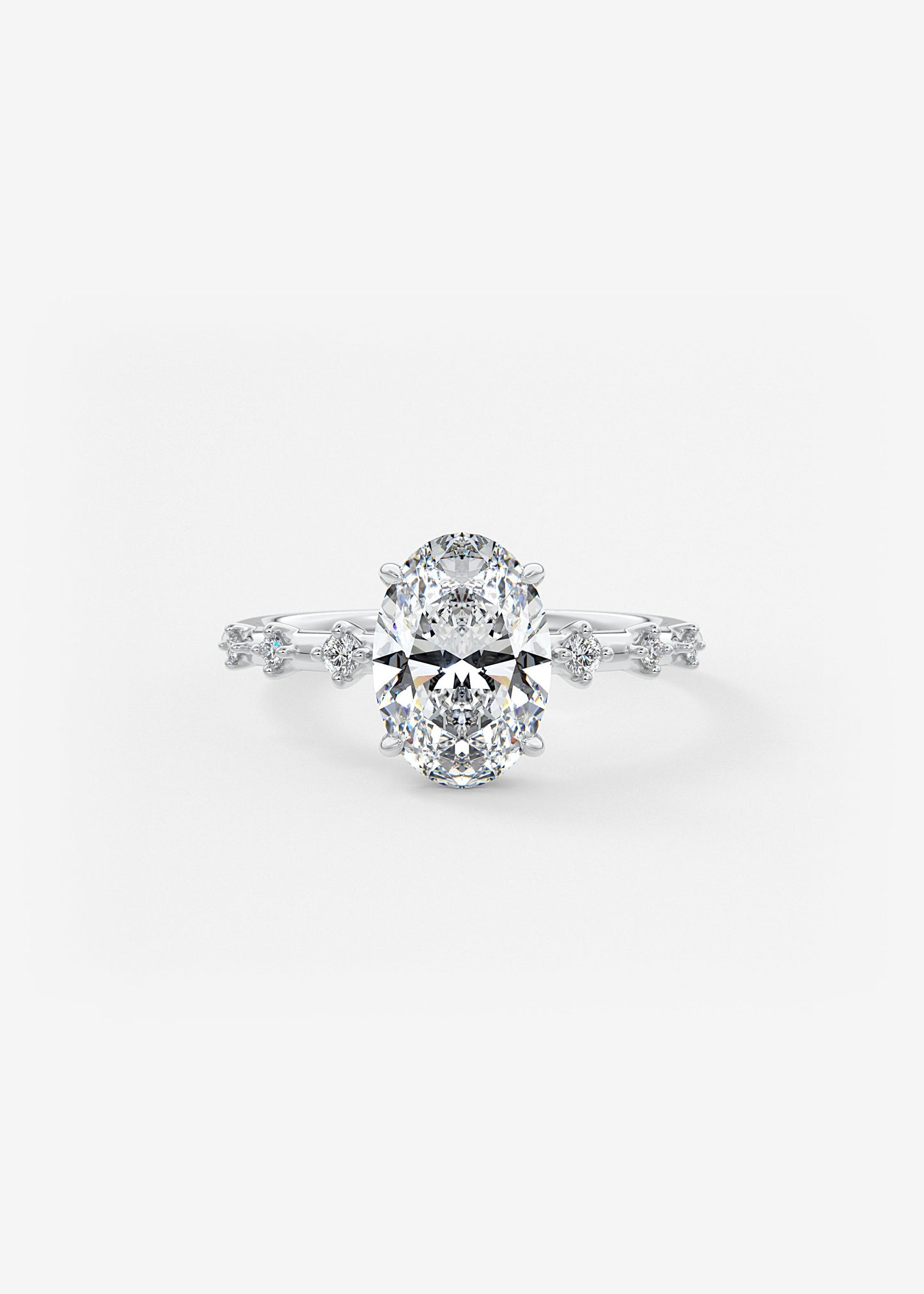 Oval Solitaire With Raised Basket Gallery Lab Grown Diamond Engagement Ring