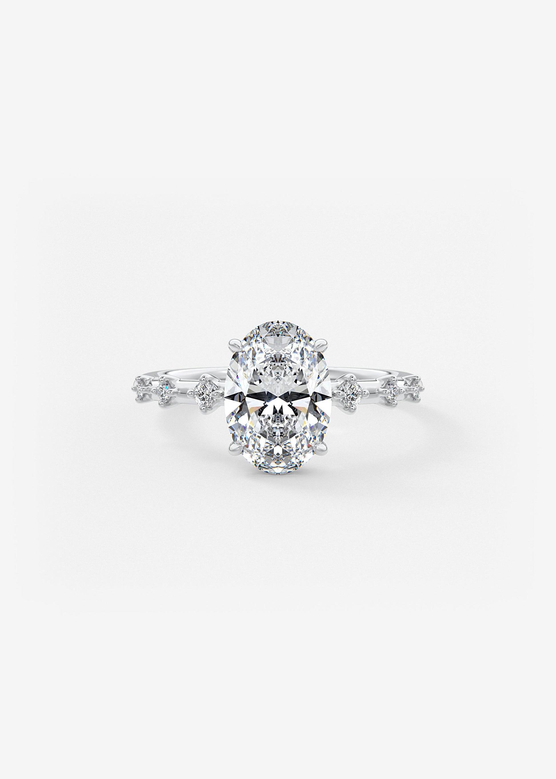 Oval Solitaire With Raised Basket Gallery Lab Grown Diamond Engagement Ring