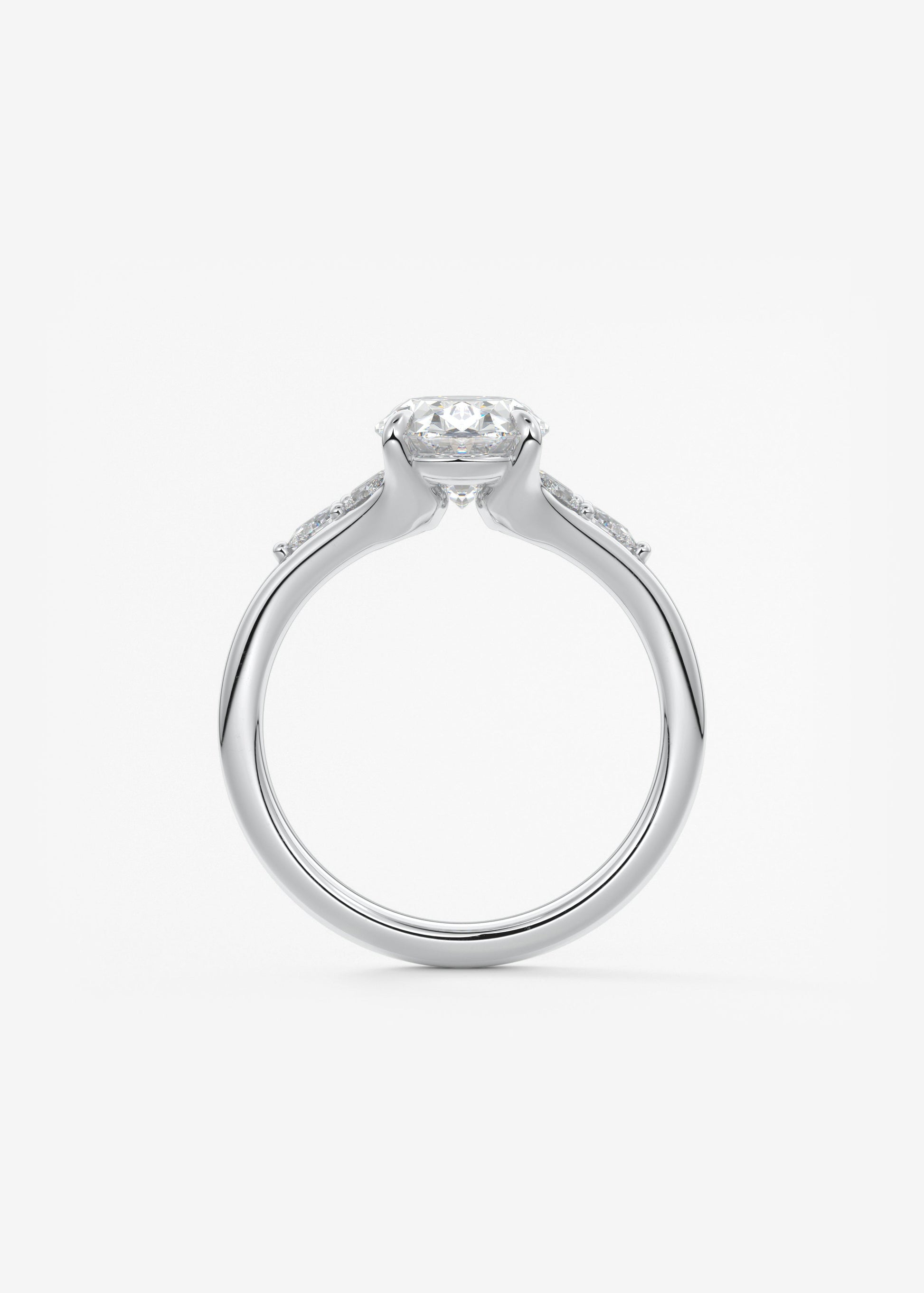 Oval Solitaire With Raised Basket Gallery Lab Grown Diamond Engagement Ring