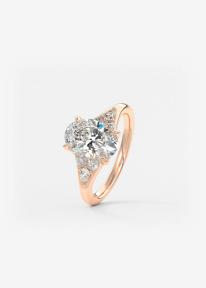 Oval Solitaire With Raised Basket Gallery Lab Grown Diamond Engagement Ring