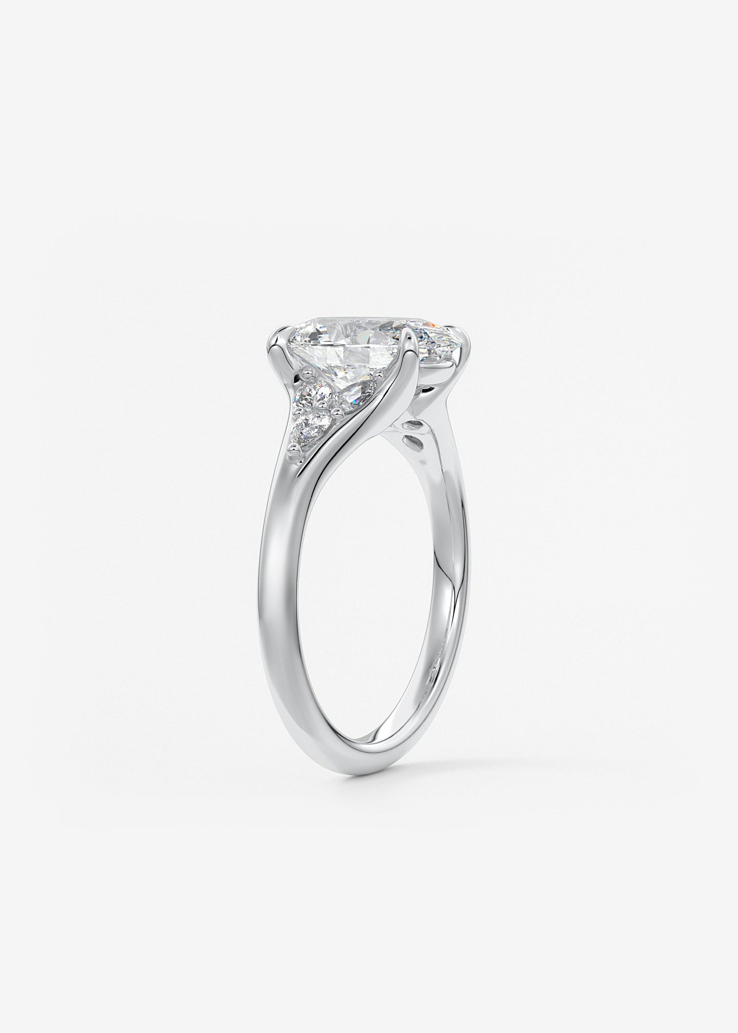 Oval Solitaire With Raised Basket Gallery Lab Grown Diamond Engagement Ring