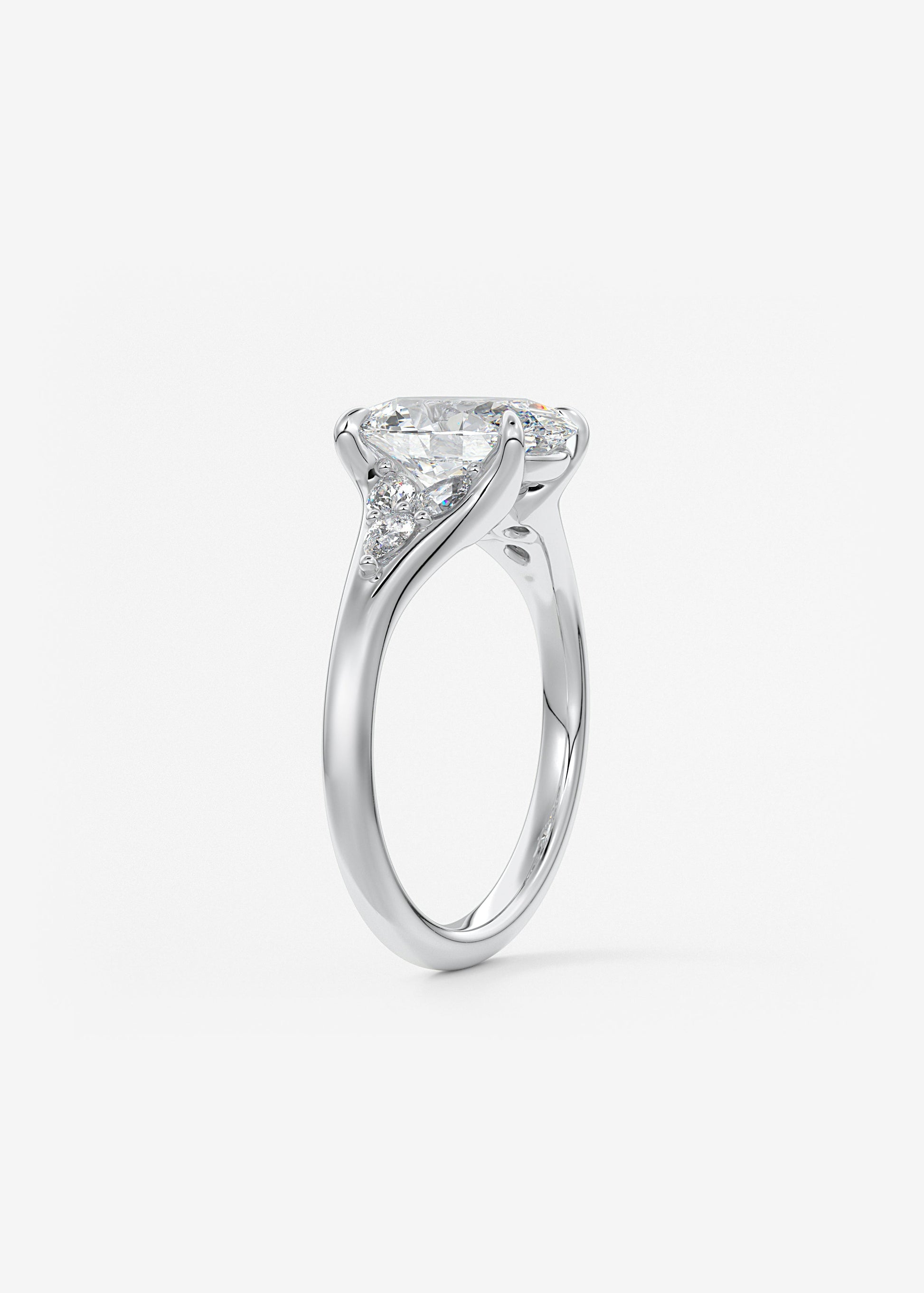 Oval Solitaire With Raised Basket Gallery Lab Grown Diamond Engagement Ring