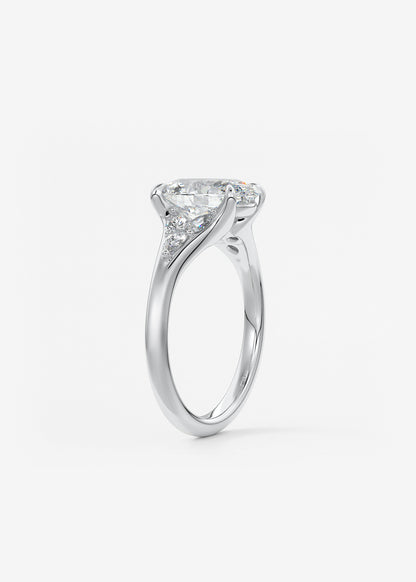 Oval Solitaire With Raised Basket Gallery Lab Grown Diamond Engagement Ring