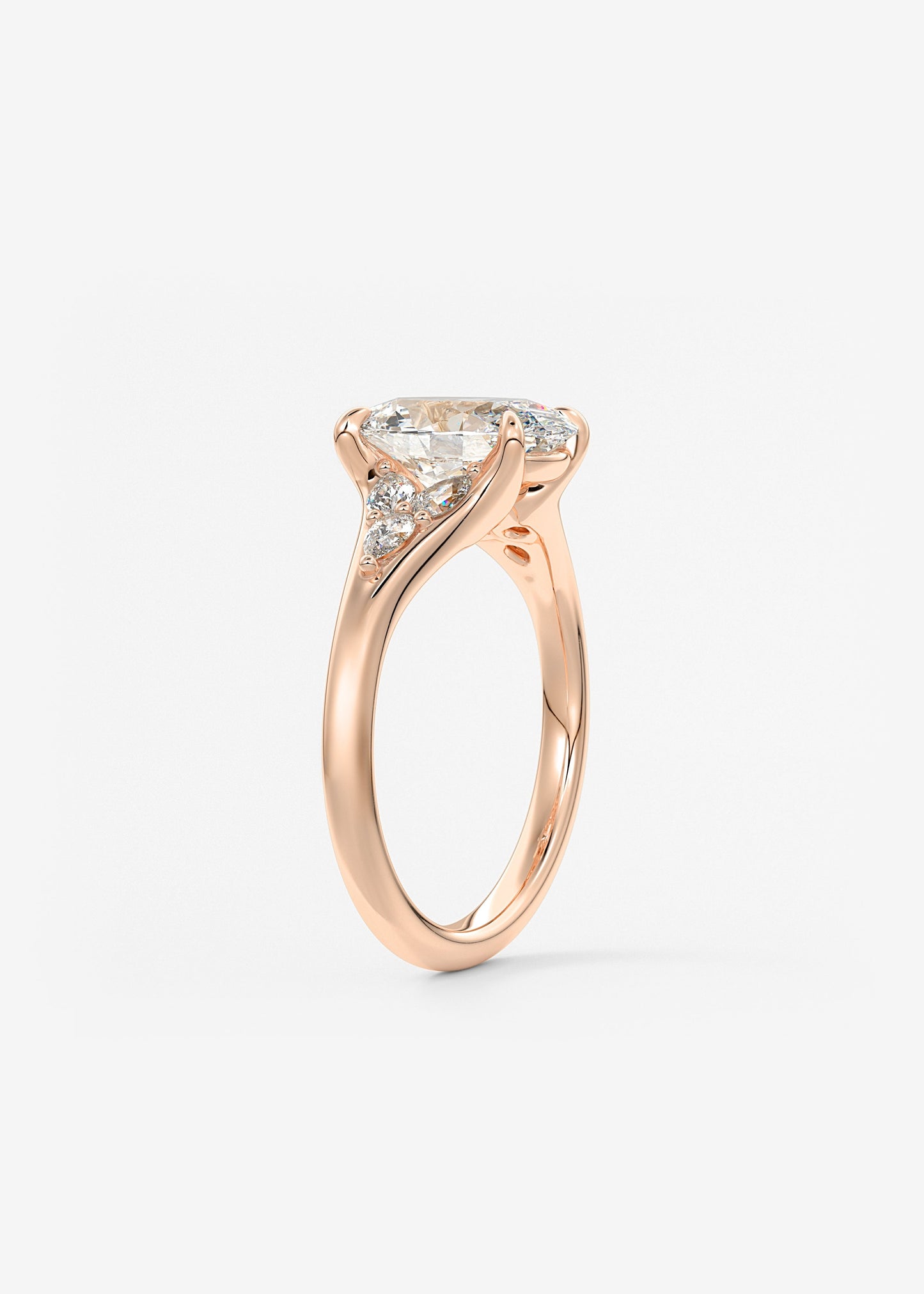 Oval Solitaire With Raised Basket Gallery Lab Grown Diamond Engagement Ring
