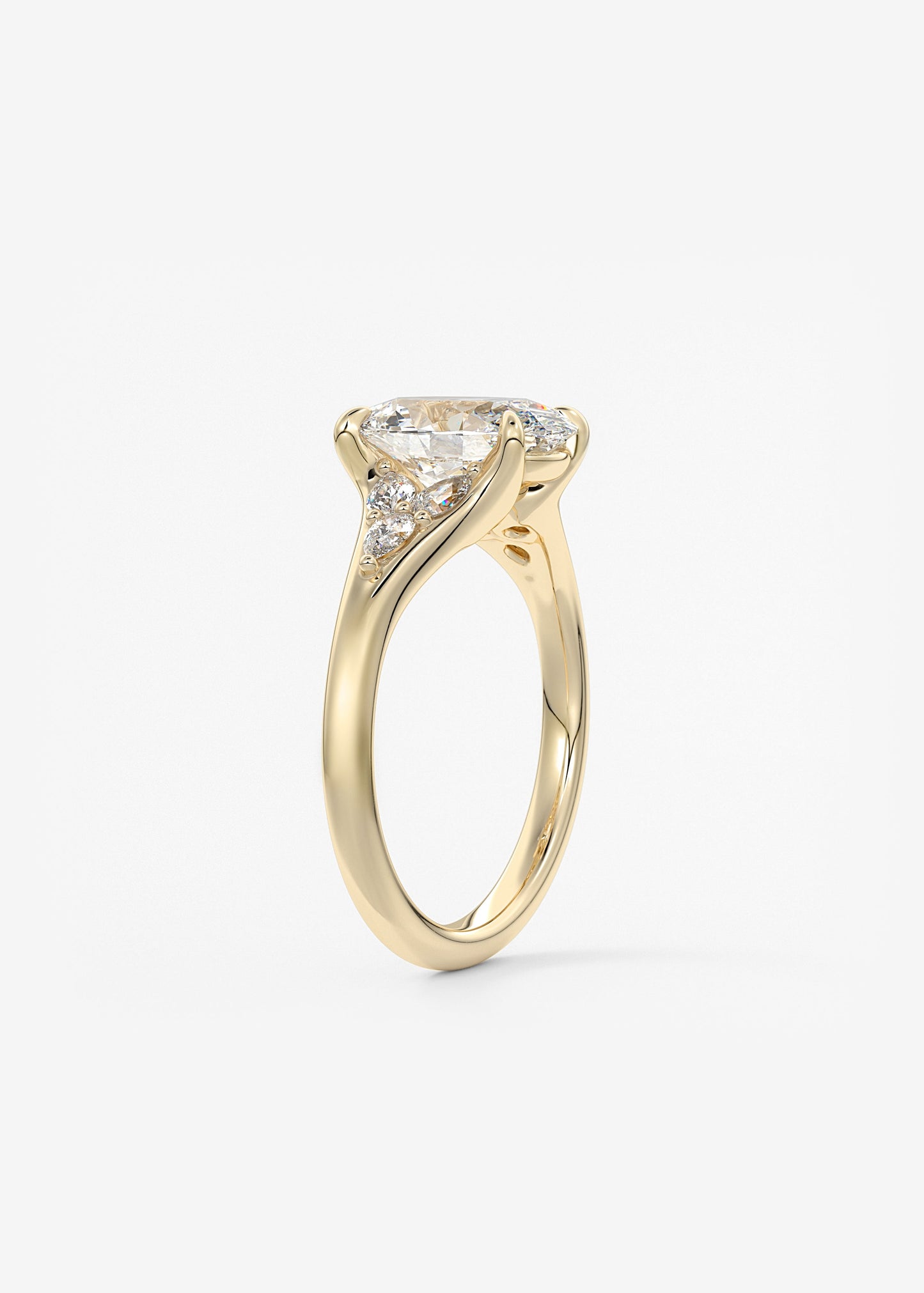 Oval Solitaire With Raised Basket Gallery Lab Grown Diamond Engagement Ring