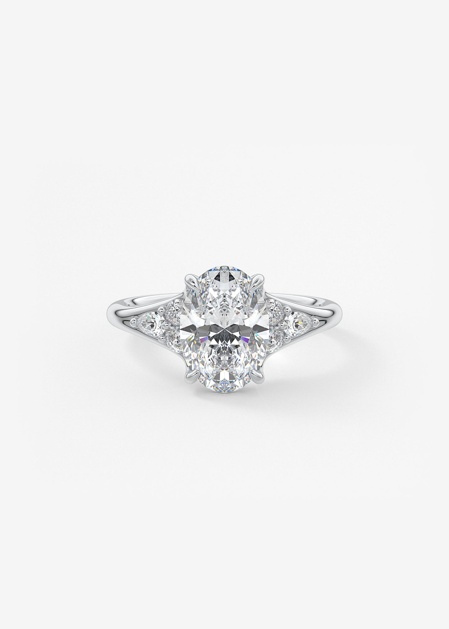 Oval Solitaire With Raised Basket Gallery Lab Grown Diamond Engagement Ring