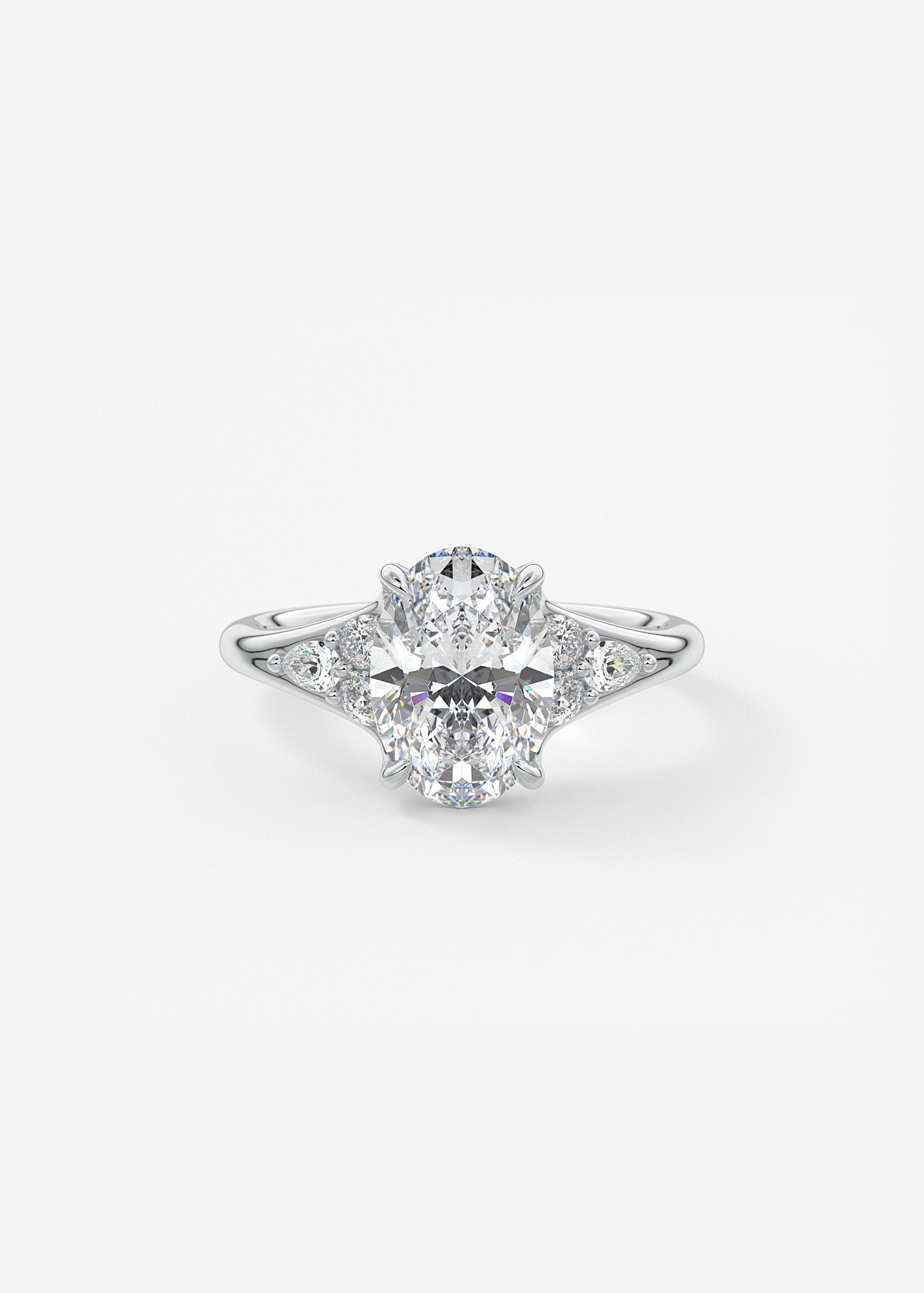 Oval Solitaire With Raised Basket Gallery Lab Grown Diamond Engagement Ring