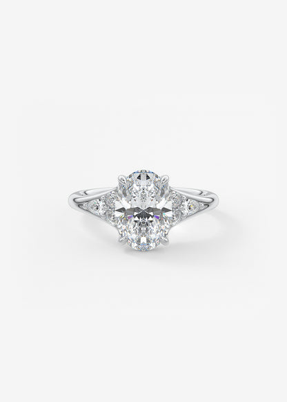 Oval Solitaire With Raised Basket Gallery Lab Grown Diamond Engagement Ring