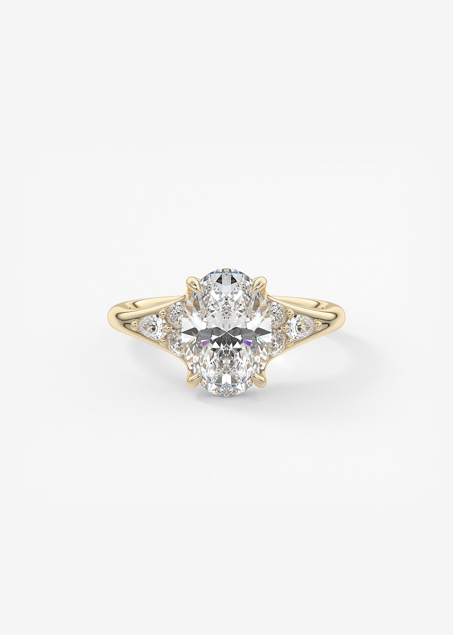 Oval Solitaire With Raised Basket Gallery Lab Grown Diamond Engagement Ring