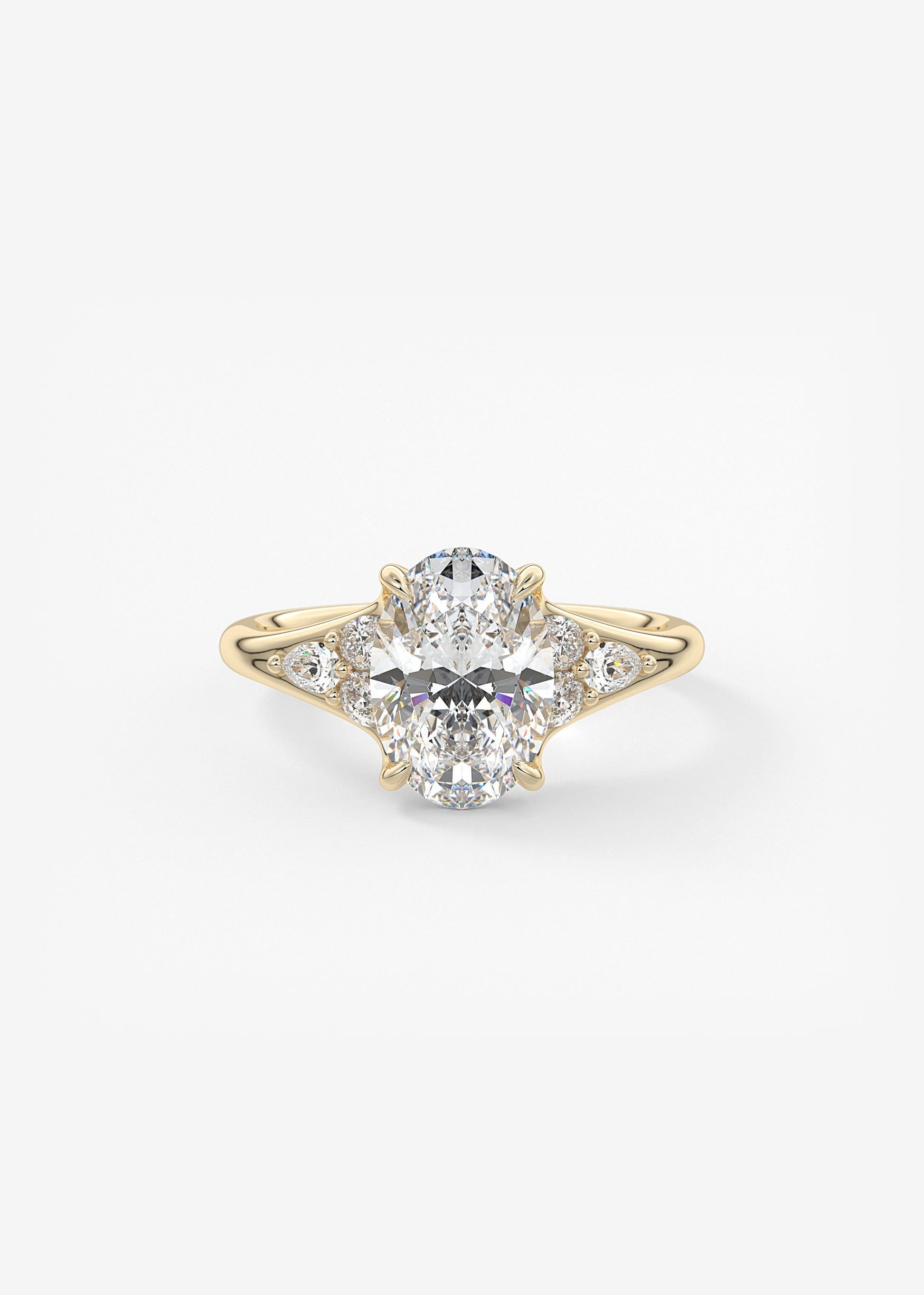 Oval Solitaire With Raised Basket Gallery Lab Grown Diamond Engagement Ring
