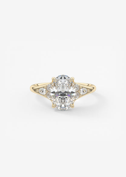 Oval Solitaire With Raised Basket Gallery Lab Grown Diamond Engagement Ring