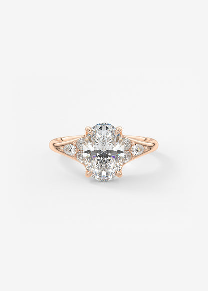 Oval Solitaire With Raised Basket Gallery Lab Grown Diamond Engagement Ring