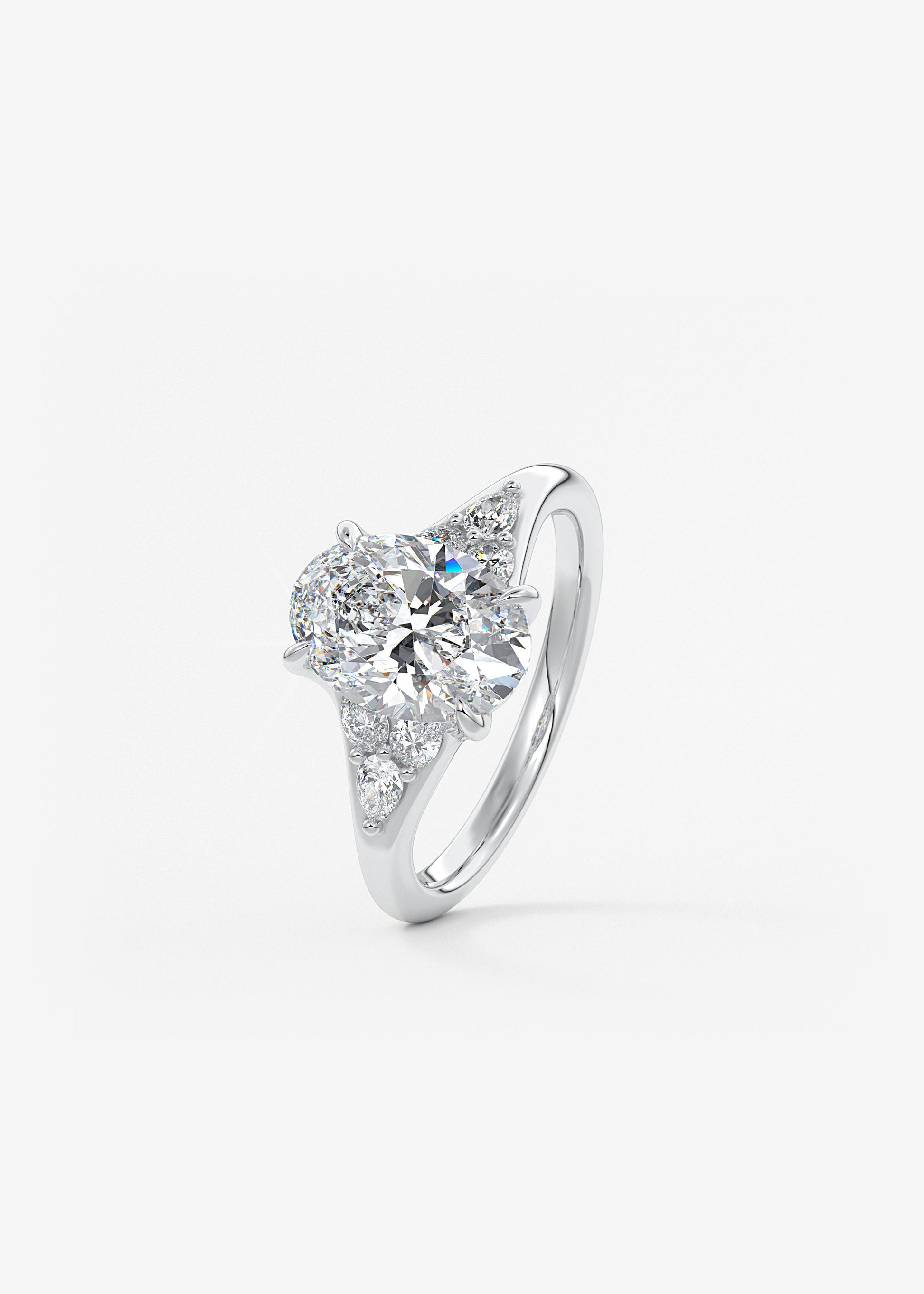 Oval Solitaire With Raised Basket Gallery Lab Grown Diamond Engagement Ring