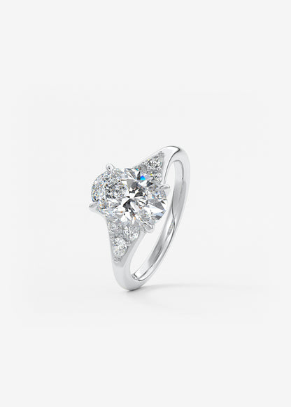 Oval Solitaire With Raised Basket Gallery Lab Grown Diamond Engagement Ring