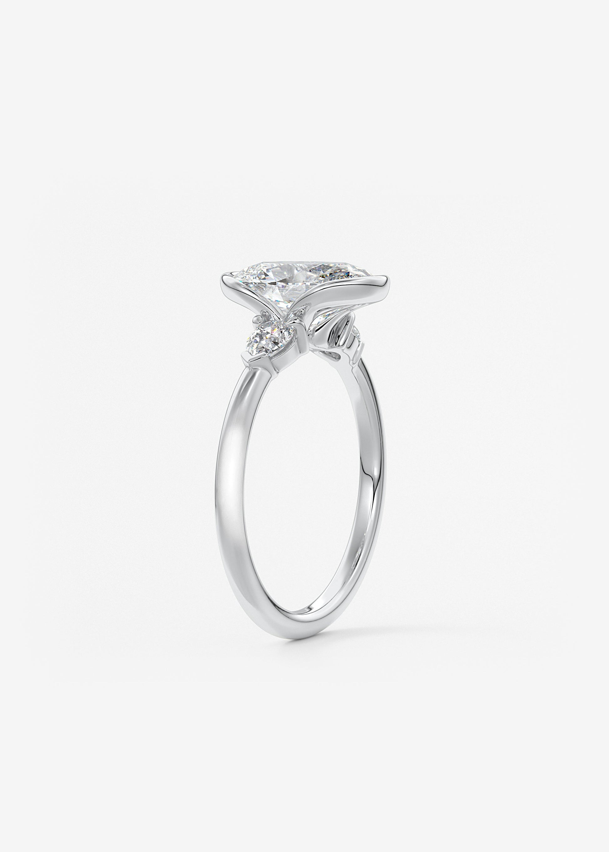 Oval Solitaire With Raised Basket Gallery Lab Grown Diamond Engagement Ring