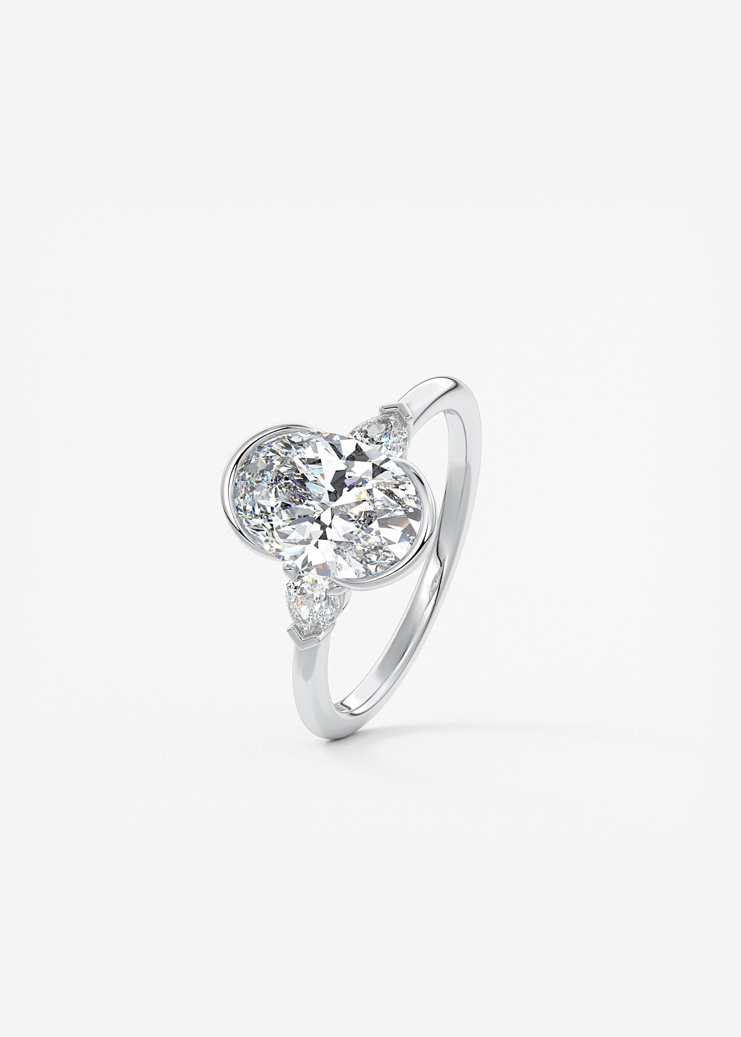 Oval Solitaire With Raised Basket Gallery Lab Grown Diamond Engagement Ring