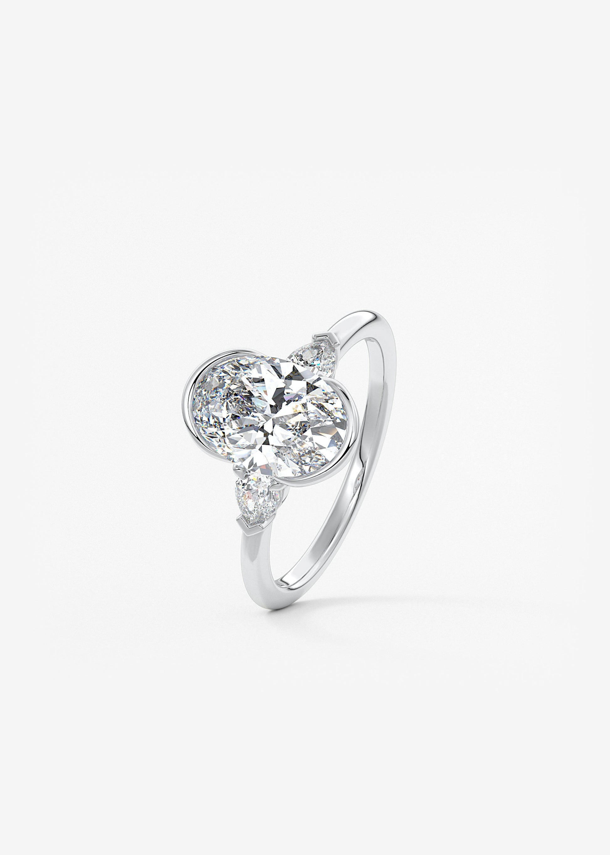 Oval Solitaire With Raised Basket Gallery Lab Grown Diamond Engagement Ring