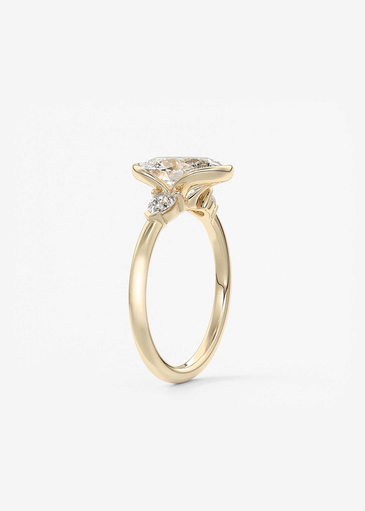 Oval Solitaire With Raised Basket Gallery Lab Grown Diamond Engagement Ring