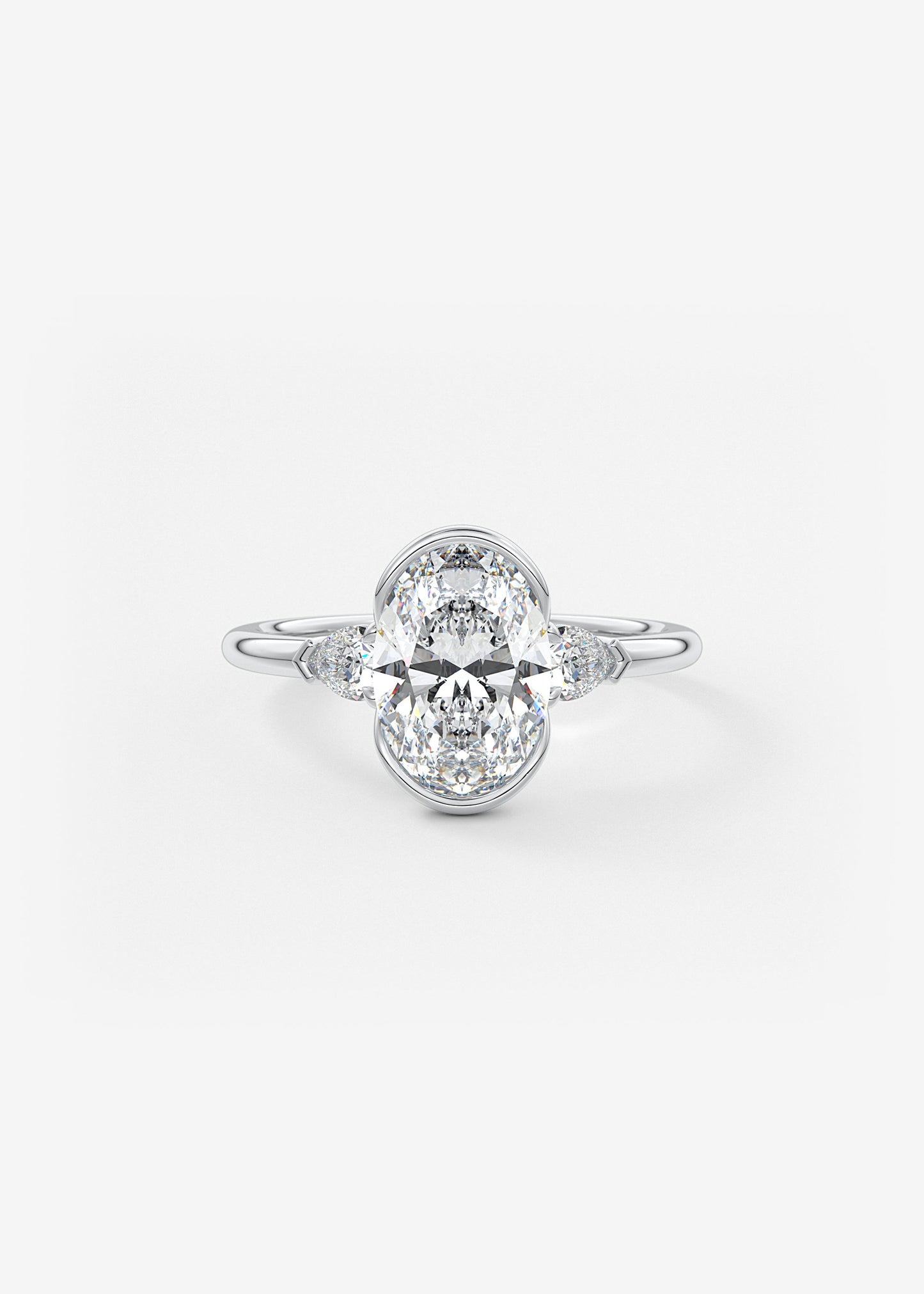 Oval Solitaire With Raised Basket Gallery Lab Grown Diamond Engagement Ring