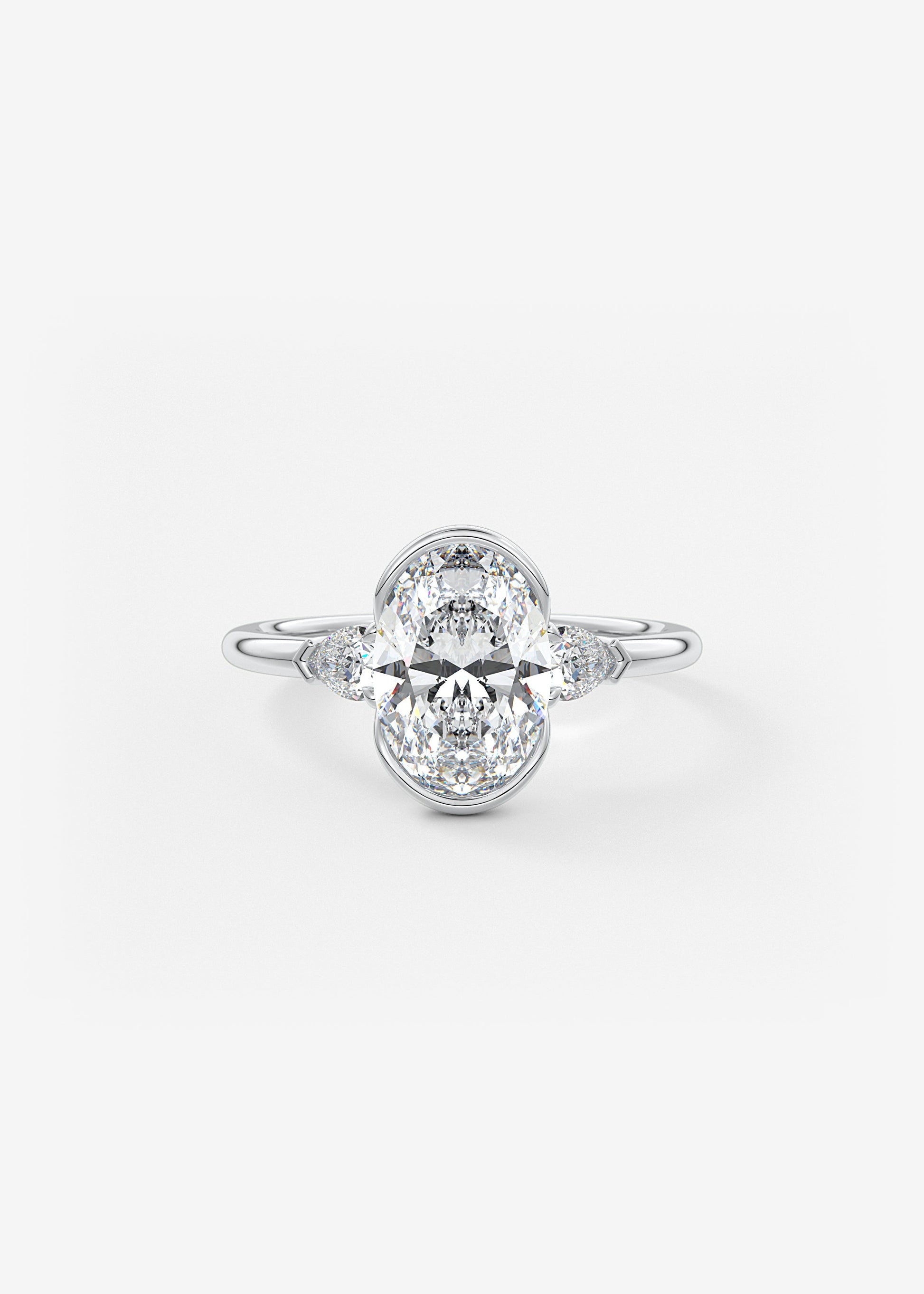 Oval Solitaire With Raised Basket Gallery Lab Grown Diamond Engagement Ring