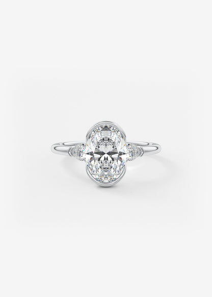 Oval Solitaire With Raised Basket Gallery Lab Grown Diamond Engagement Ring