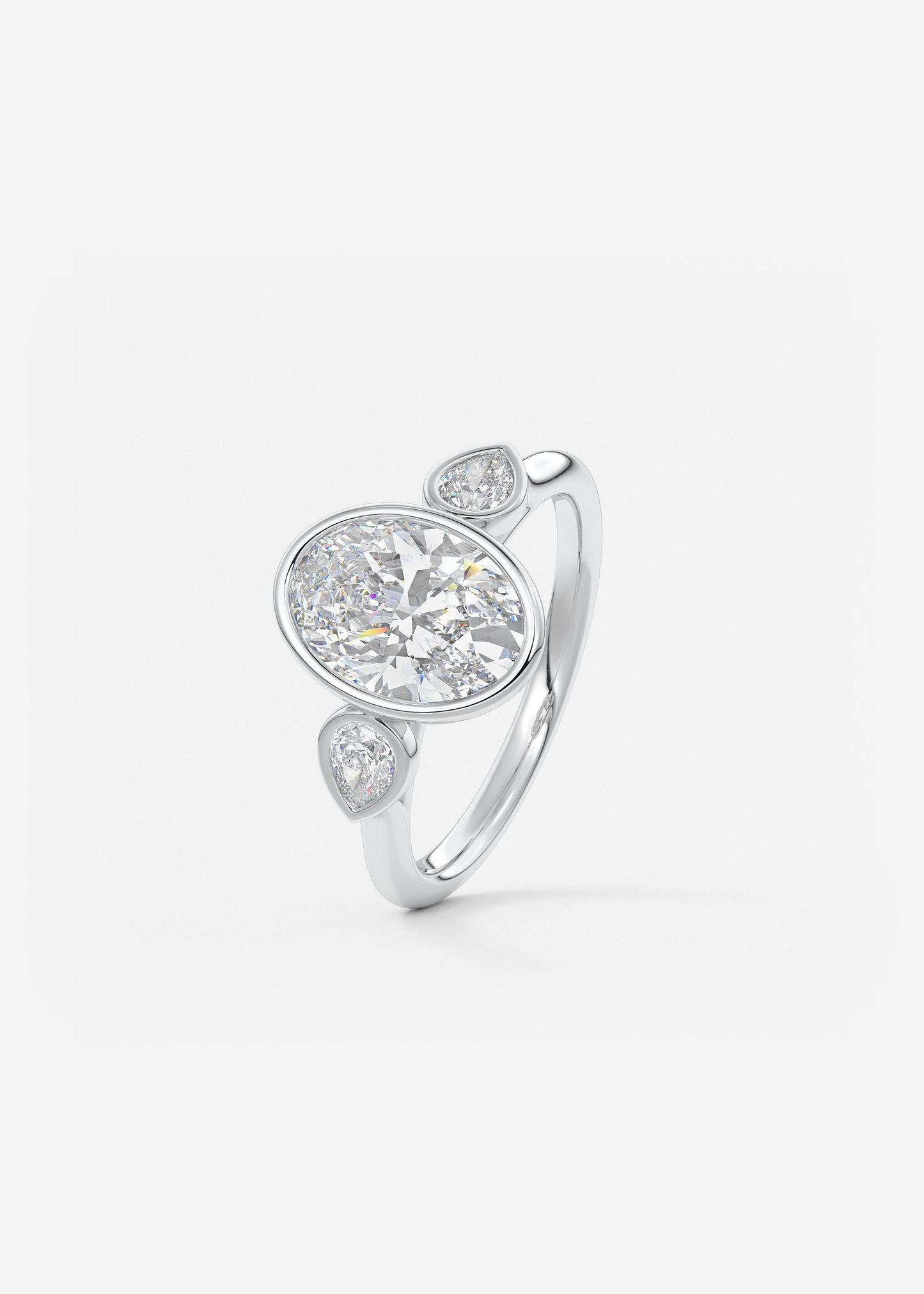 Oval Solitaire With Raised Basket Gallery Lab Grown Diamond Engagement Ring