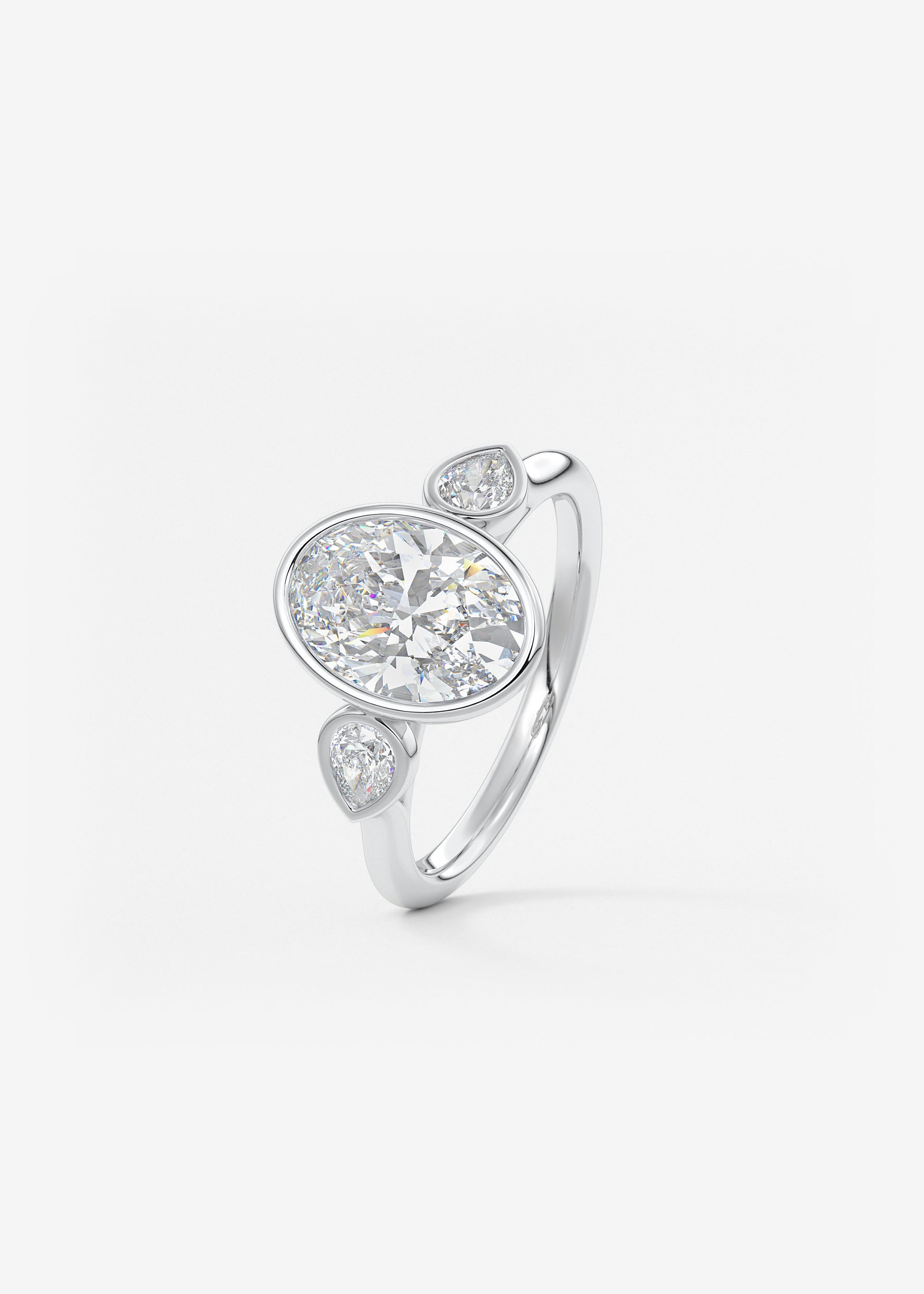 Oval Solitaire With Raised Basket Gallery Lab Grown Diamond Engagement Ring