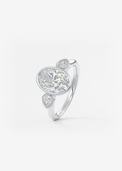 Oval Solitaire With Raised Basket Gallery Lab Grown Diamond Engagement Ring