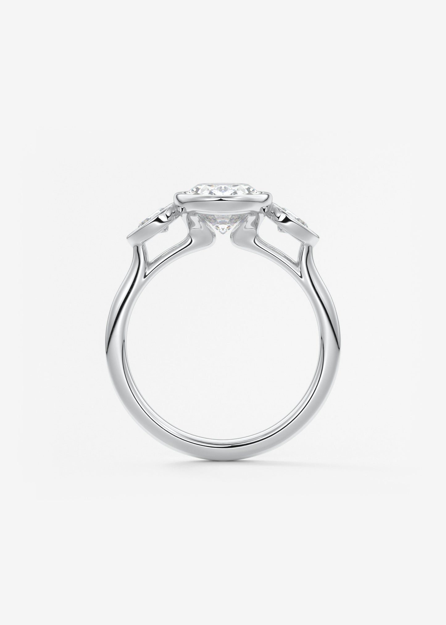 Oval Solitaire With Raised Basket Gallery Lab Grown Diamond Engagement Ring