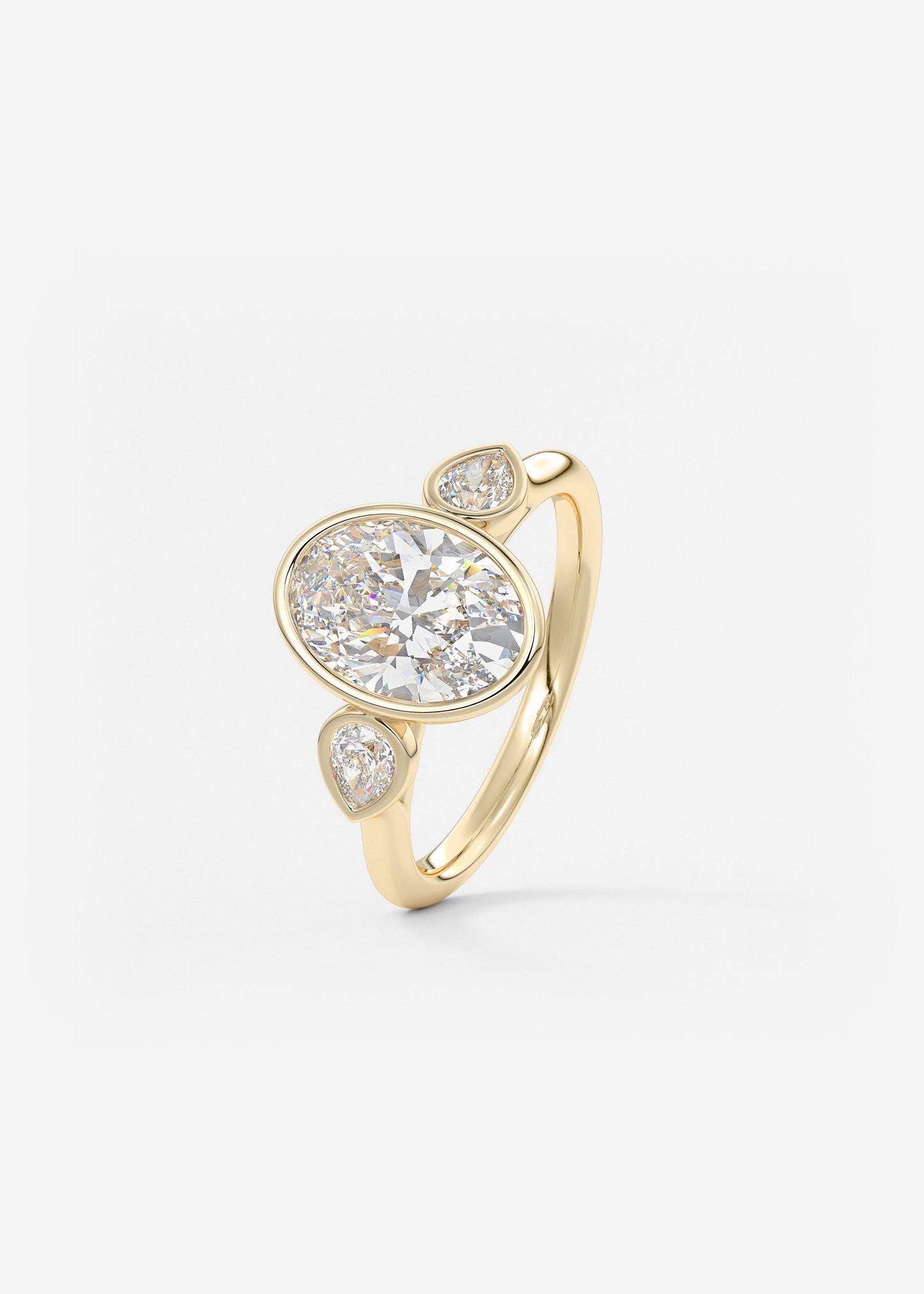 Oval Solitaire With Raised Basket Gallery Lab Grown Diamond Engagement Ring