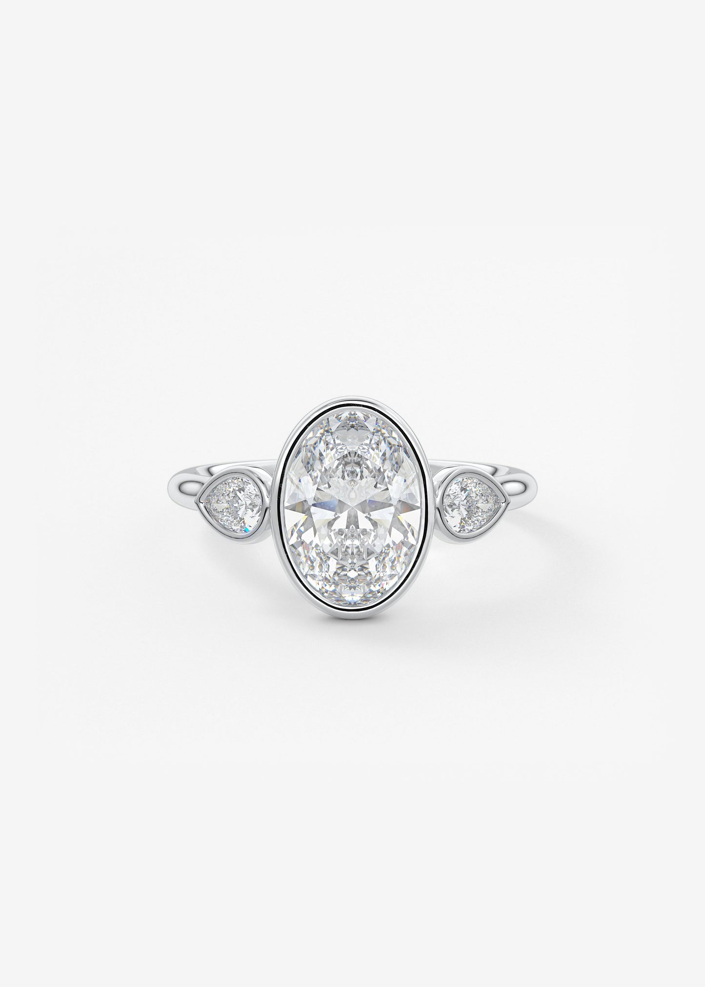 Oval Solitaire With Raised Basket Gallery Lab Grown Diamond Engagement Ring