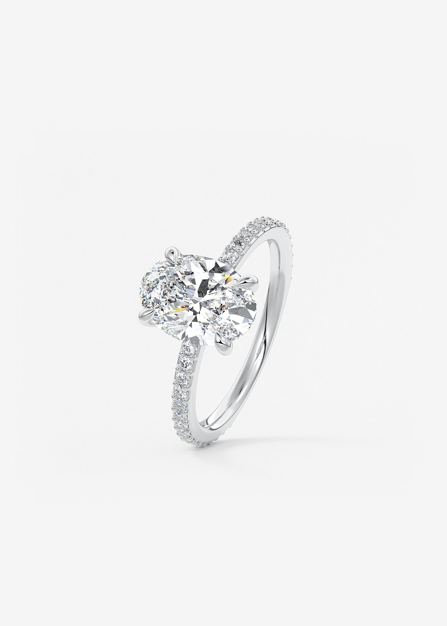 Oval Solitaire With Raised Basket Gallery Lab Grown Diamond Engagement Ring