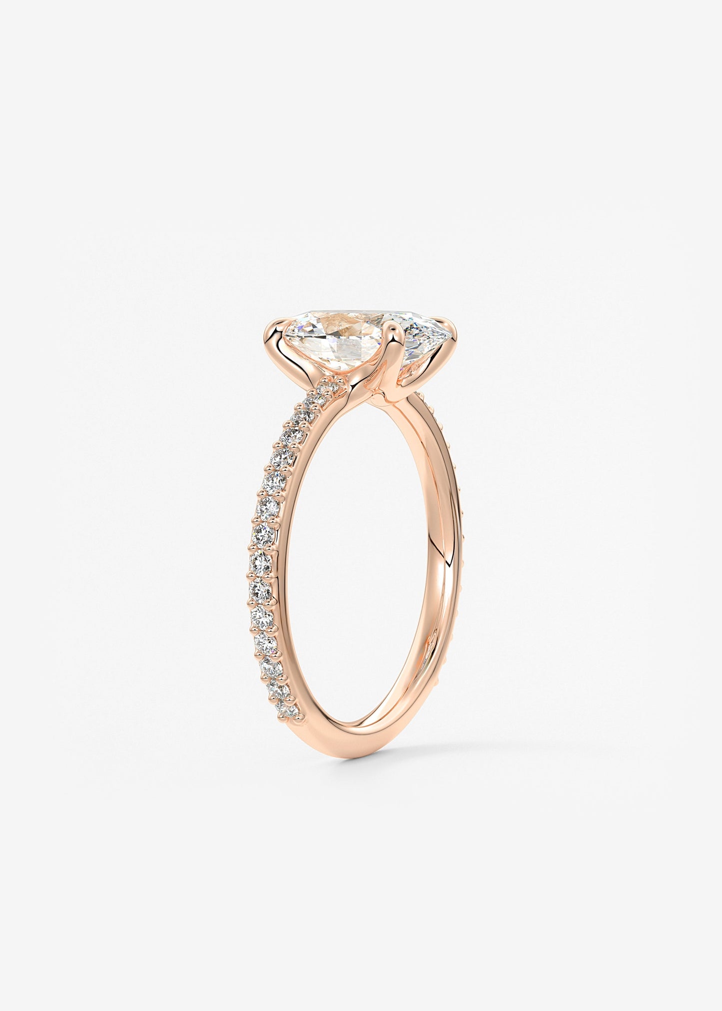 Oval Solitaire With Raised Basket Gallery Lab Grown Diamond Engagement Ring