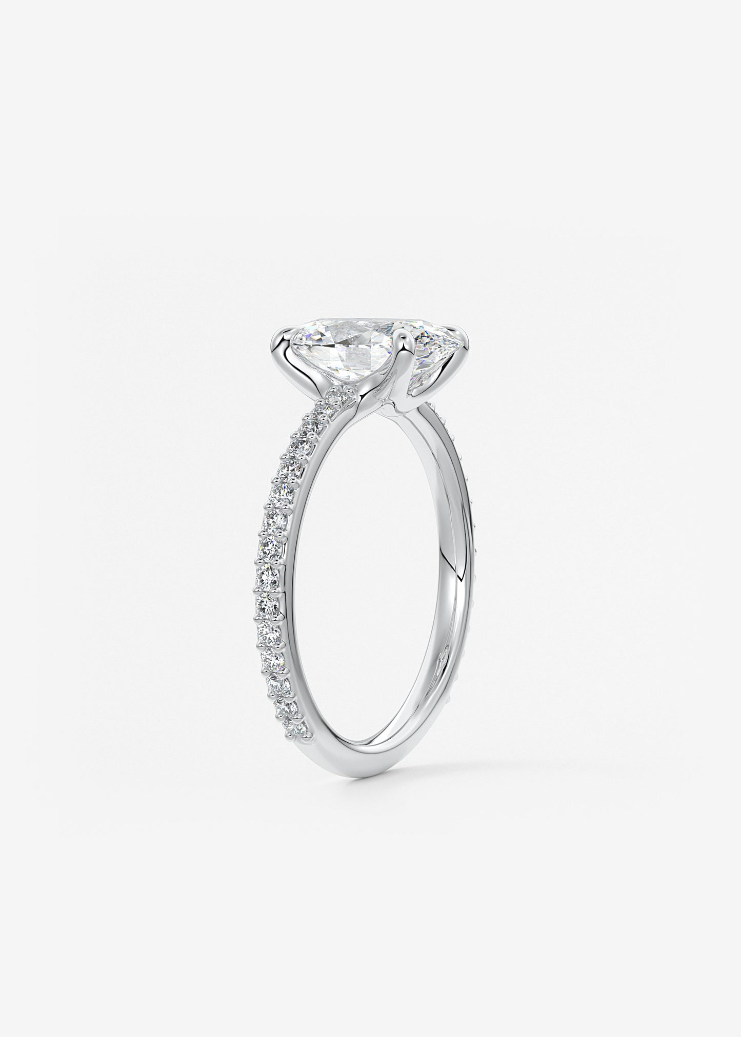 Oval Solitaire With Raised Basket Gallery Lab Grown Diamond Engagement Ring