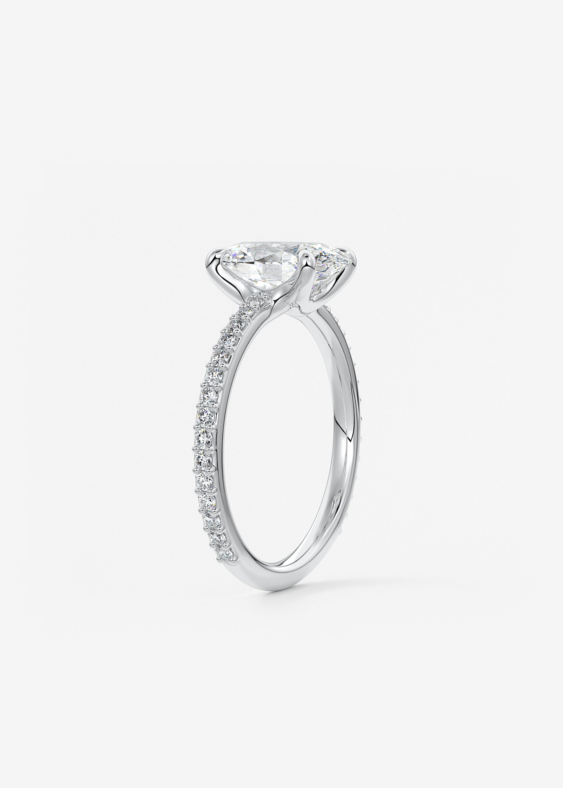 Oval Solitaire With Raised Basket Gallery Lab Grown Diamond Engagement Ring