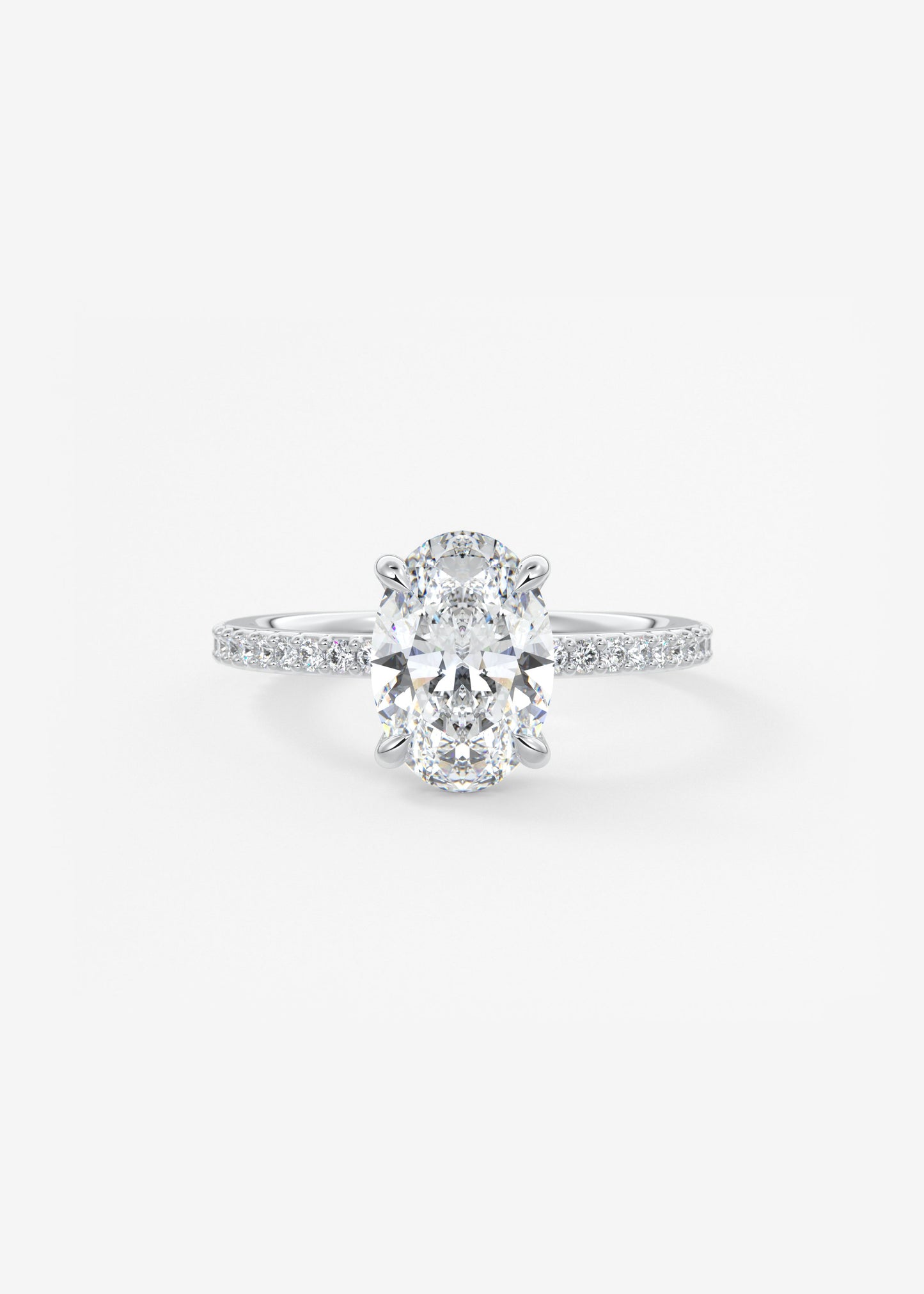 Oval Solitaire With Raised Basket Gallery Lab Grown Diamond Engagement Ring