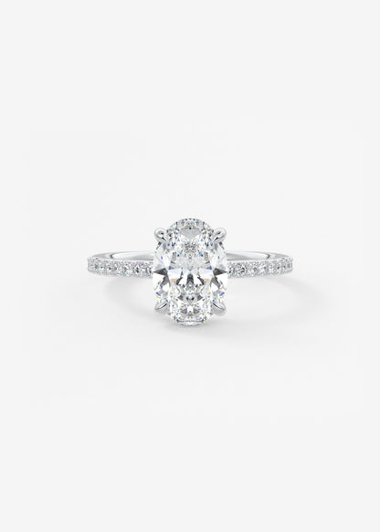 Oval Solitaire With Raised Basket Gallery Lab Grown Diamond Engagement Ring