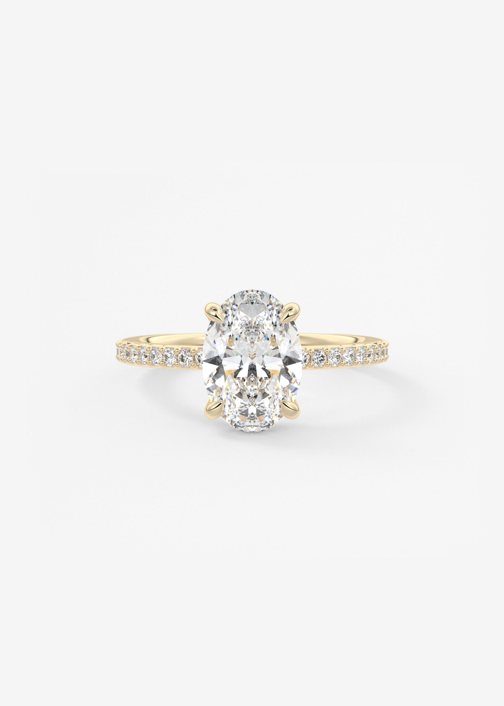 Oval Solitaire With Raised Basket Gallery Lab Grown Diamond Engagement Ring