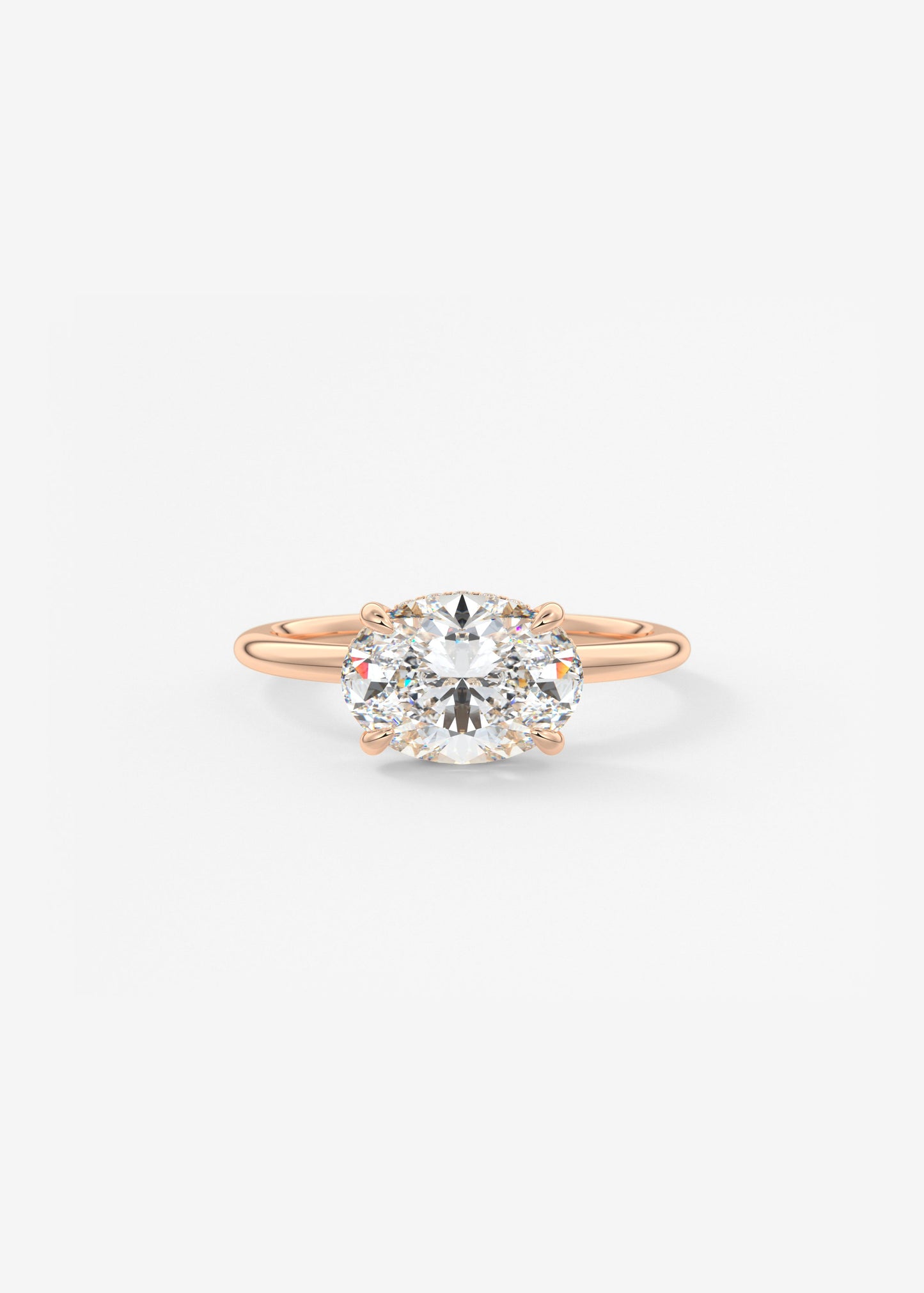 Oval Solitaire With Raised Basket Gallery Lab Grown Diamond Engagement Ring