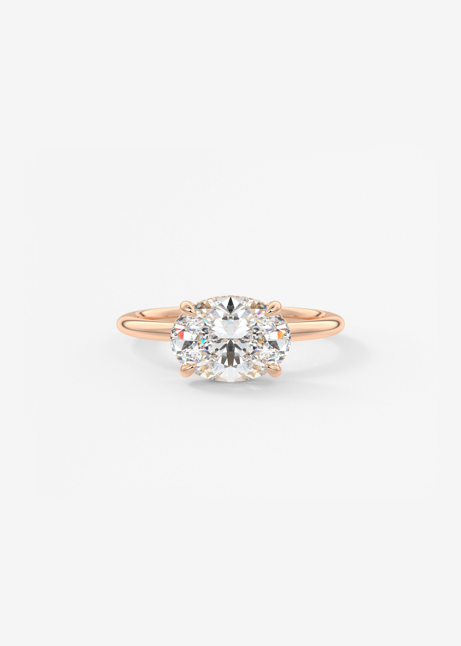 Oval Solitaire With Raised Basket Gallery Lab Grown Diamond Engagement Ring