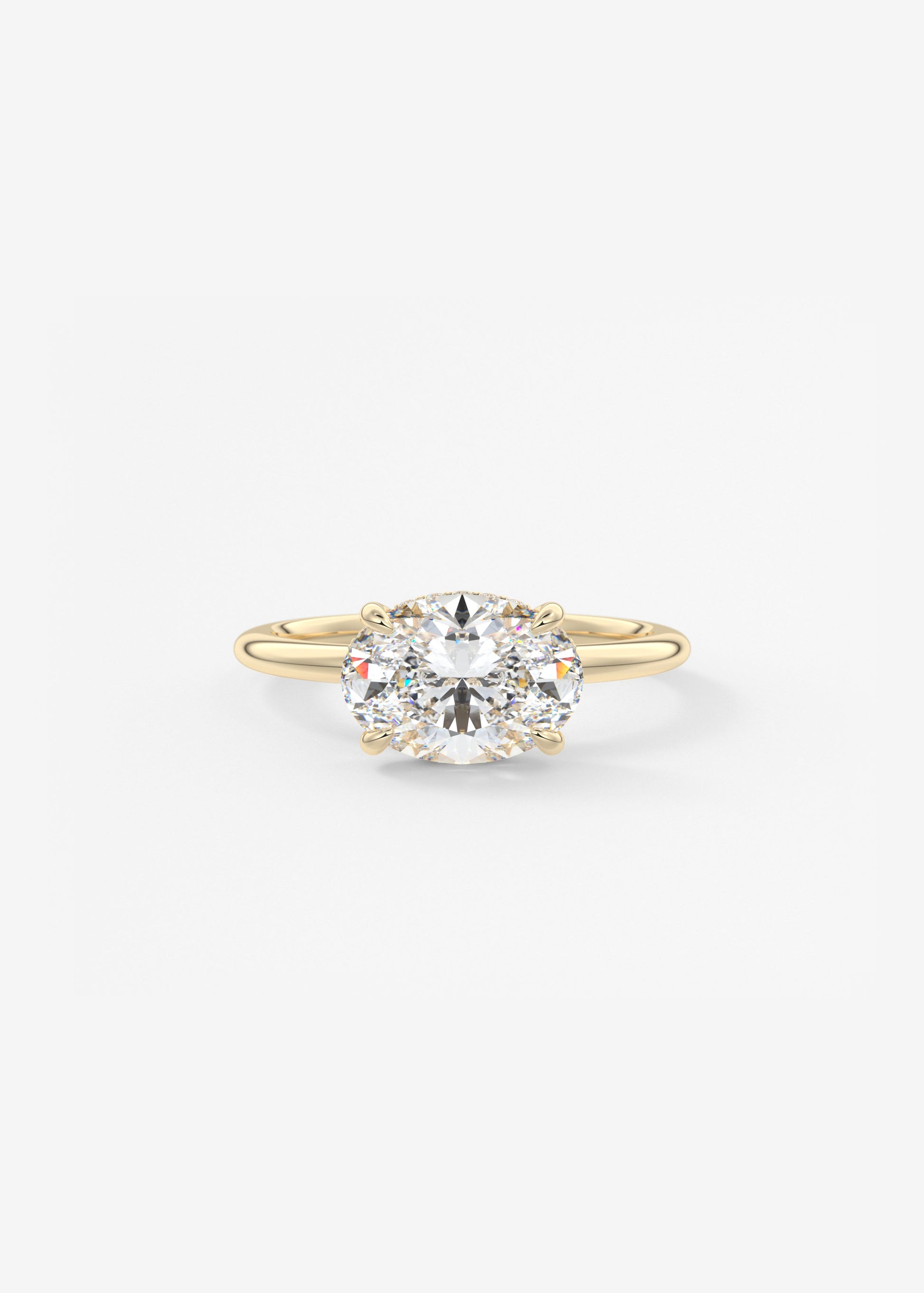 Oval Solitaire With Raised Basket Gallery Lab Grown Diamond Engagement Ring