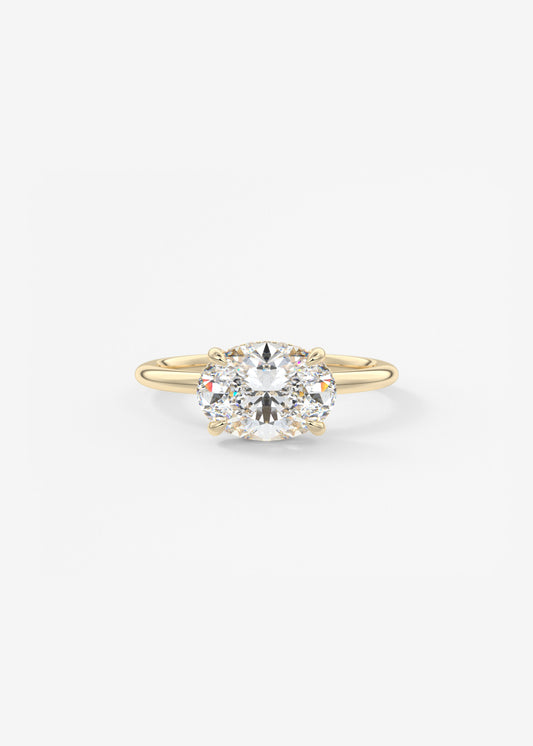 Oval Solitaire With Raised Basket Gallery Lab Grown Diamond Engagement Ring