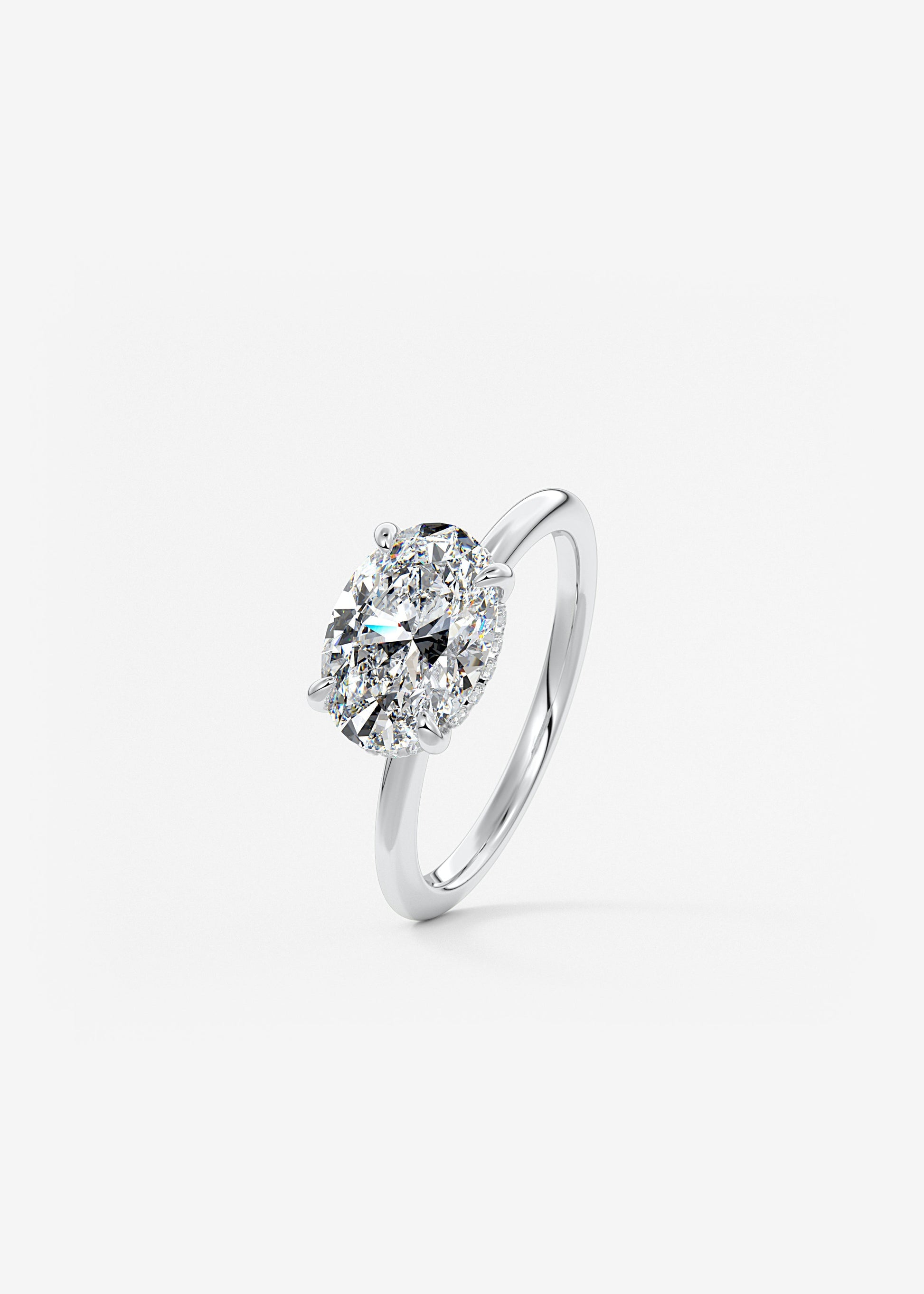 Oval Solitaire With Raised Basket Gallery Lab Grown Diamond Engagement Ring