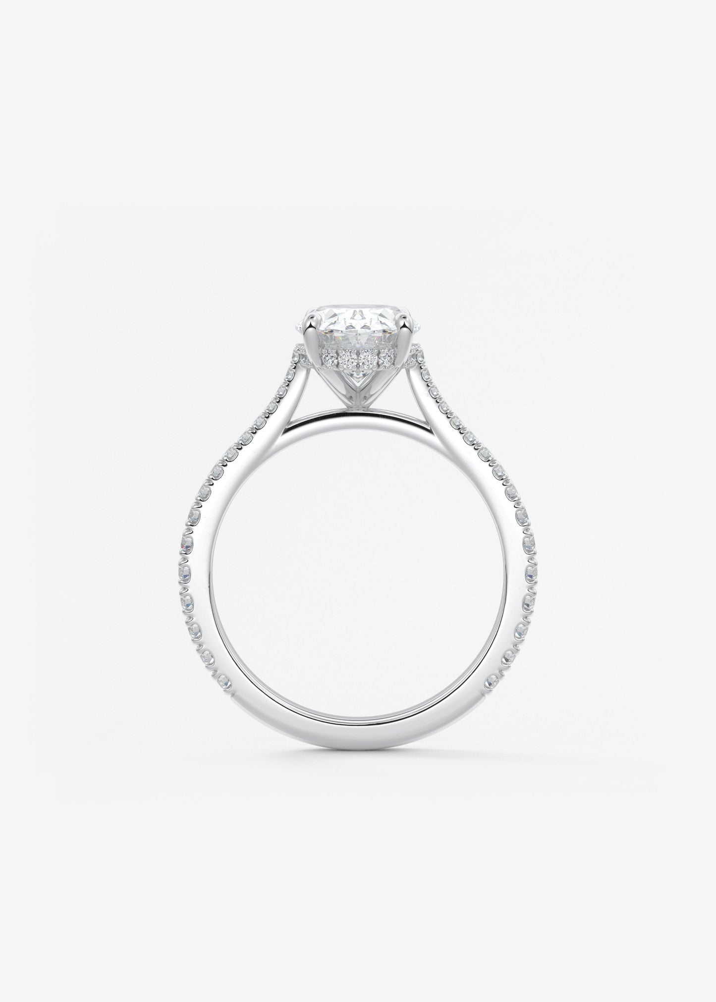 Oval Solitaire With Raised Basket Gallery Lab Grown Diamond Engagement Ring